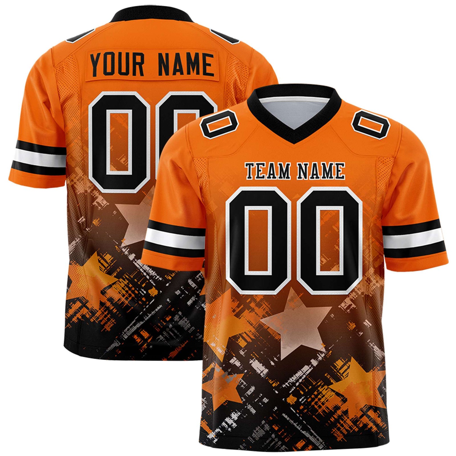 Custom Orange and Black Customize Flag Football Jersey - 7v7 Uniform| KXKSHOP