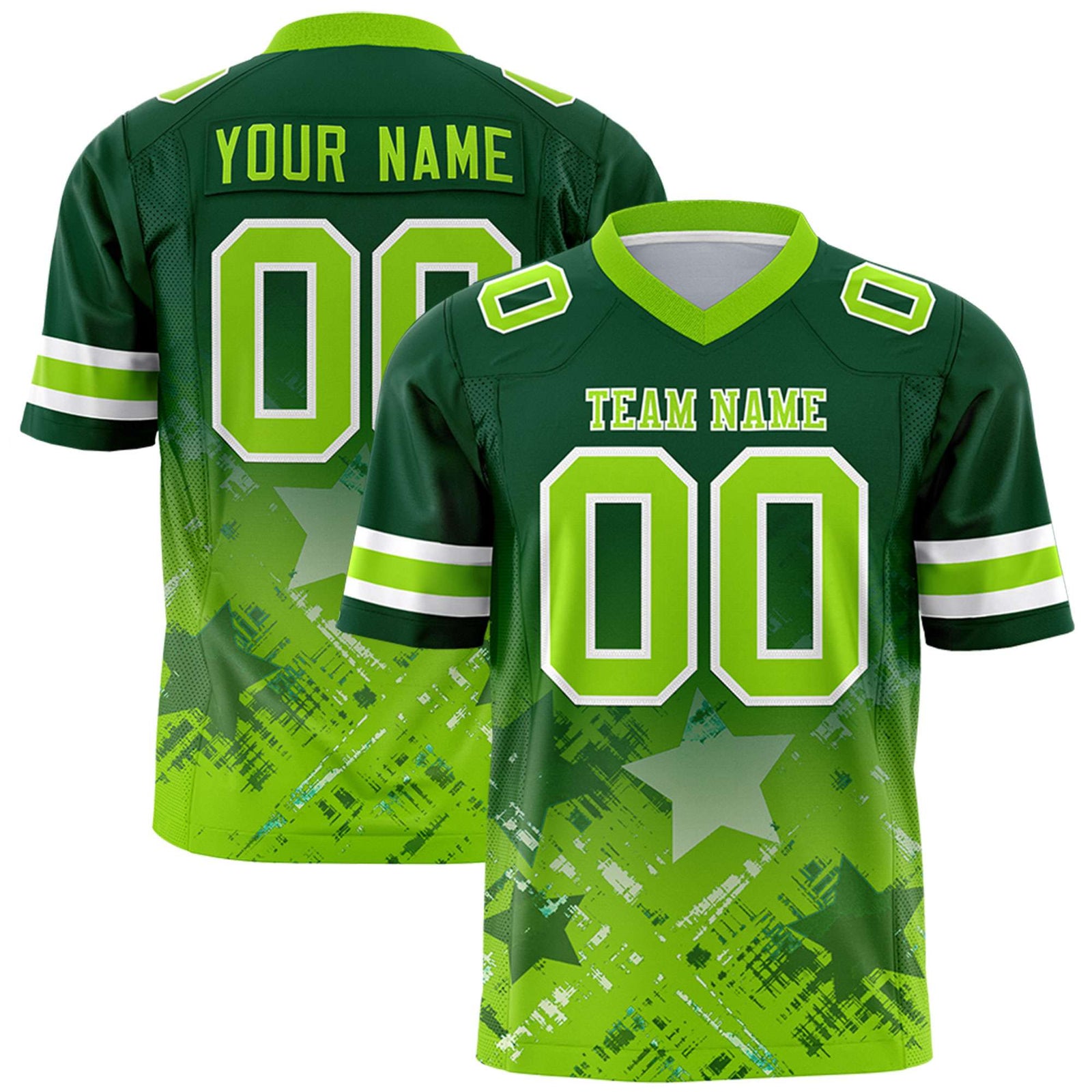 Custom Green and Neon Green Customize Flag Football Jersey - 7v7 Uniform| KXKSHOP