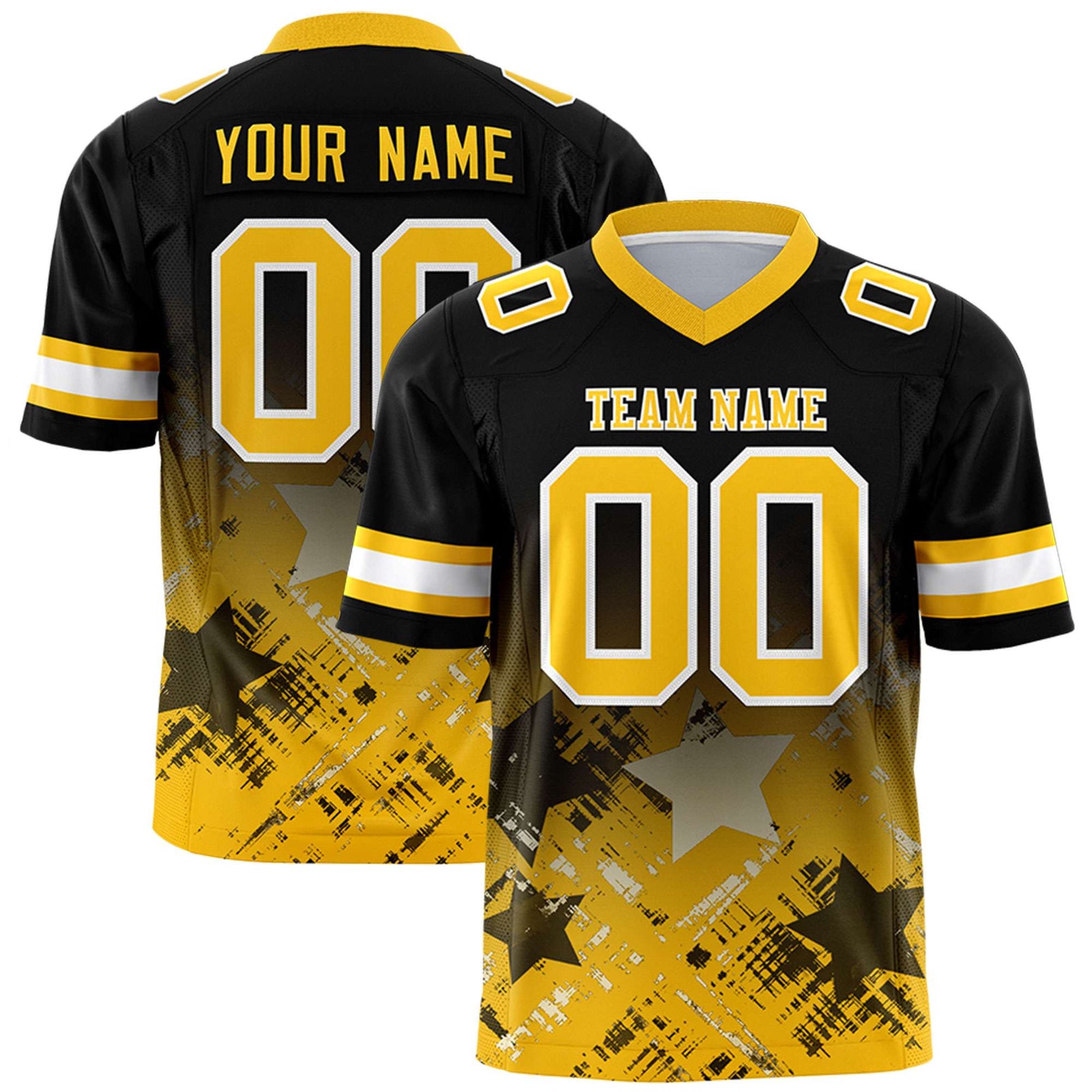 Custom Black and Yellow Customize Flag Football Jersey - 7v7 Uniform| KXKSHOP