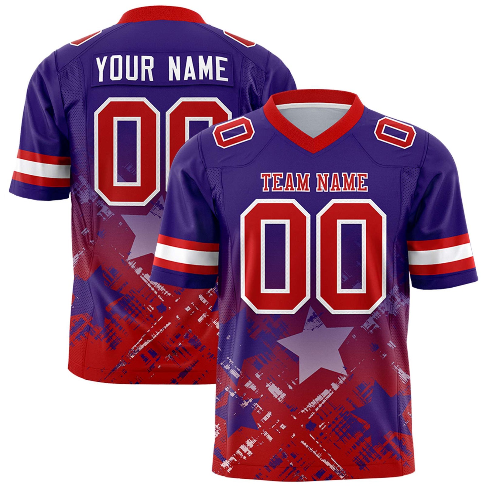 Custom Purple and Red Customize Flag Football Jersey - 7v7 Uniform| KXKSHOP