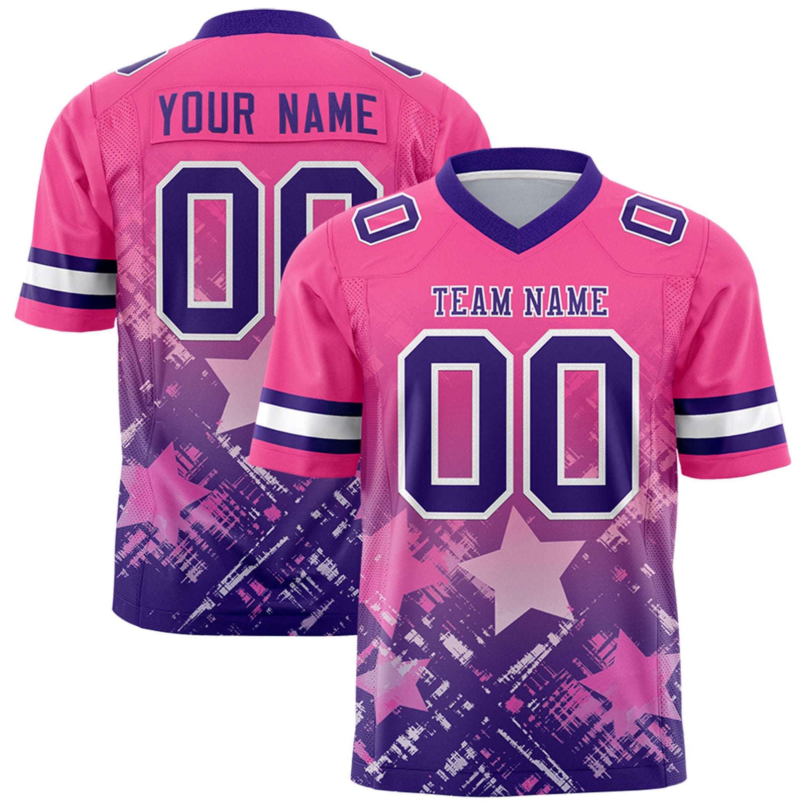 Custom Pink and Purple Customize Flag Football Jersey - 7v7 Uniform| KXKSHOP