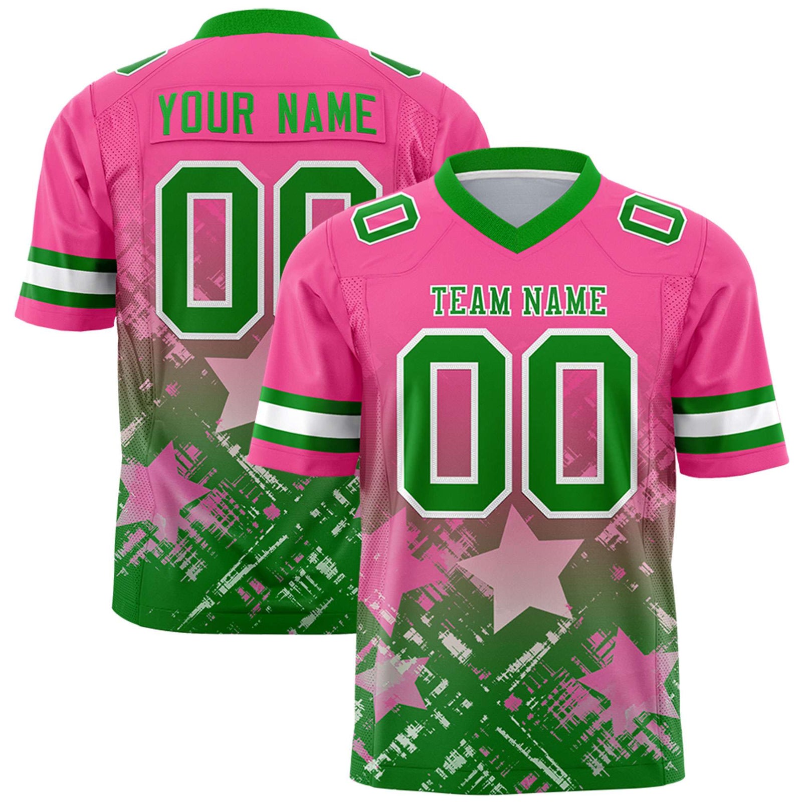 Custom Pink and Kelly Green Customize Flag Football Jersey - 7v7 Uniform| KXKSHOP