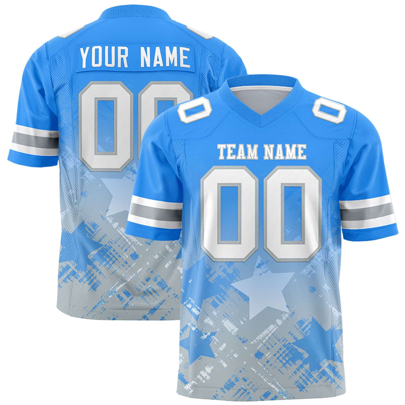 Custom Light Blue and Light Blue Customize Flag Football Jersey - 7v7 Uniform| KXKSHOP