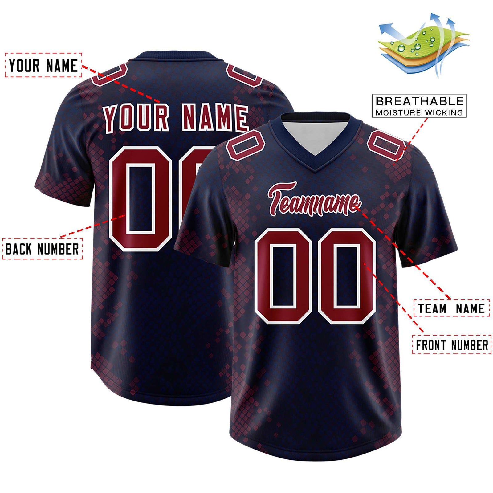 Custom Navy Personalized Snakeskin Graffiti Pattern Authentic Football Jersey