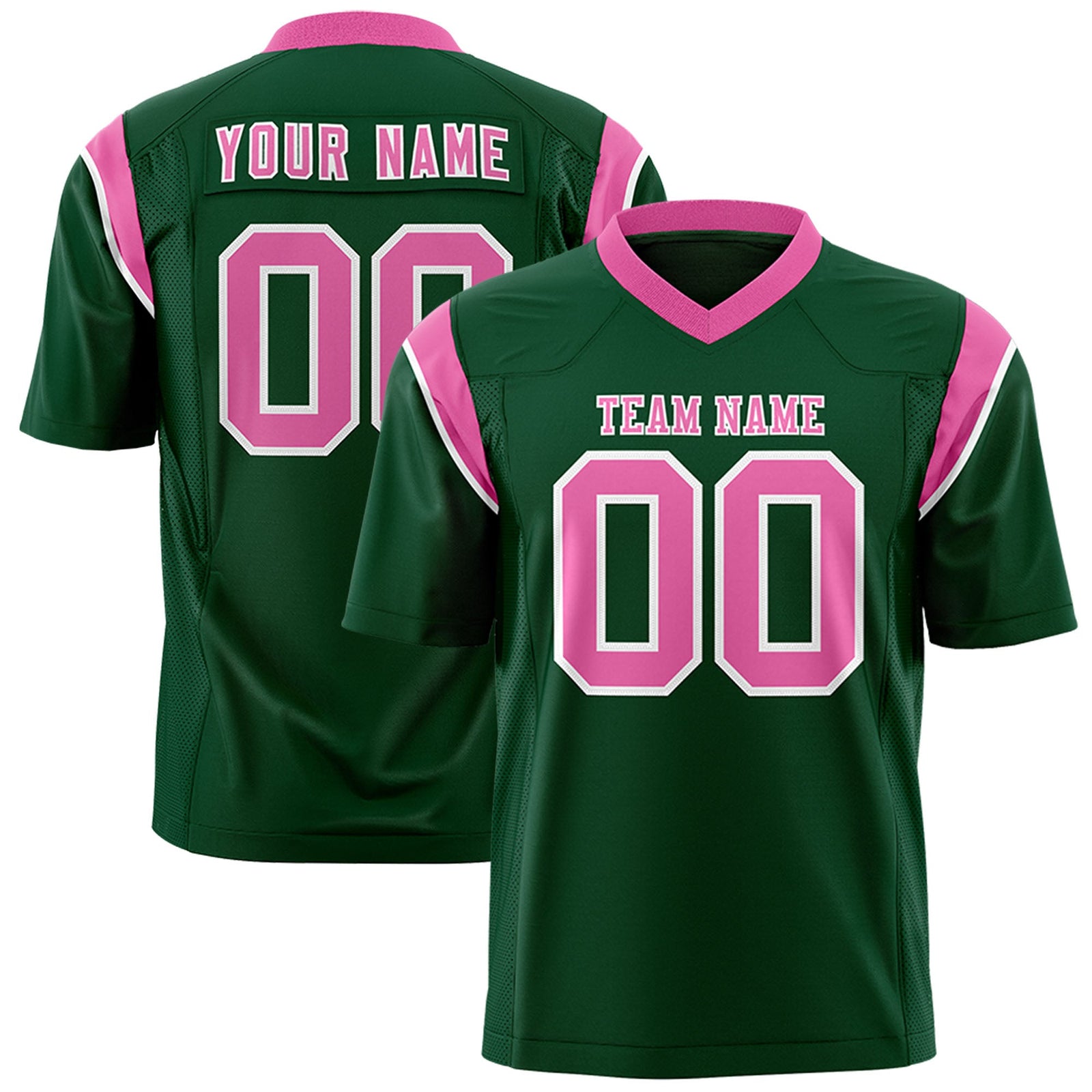 Custom Flag Football Jersey | Green Pink Color Block For Youth & Men | Add Name, Number & Logo | KXKSHOP