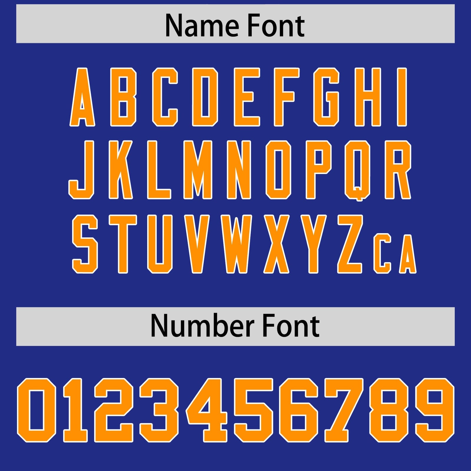 Custom Flag Football Jersey | Royal Orange Color Block For Youth & Men | Add Name, Number & Logo | KXKSHOP