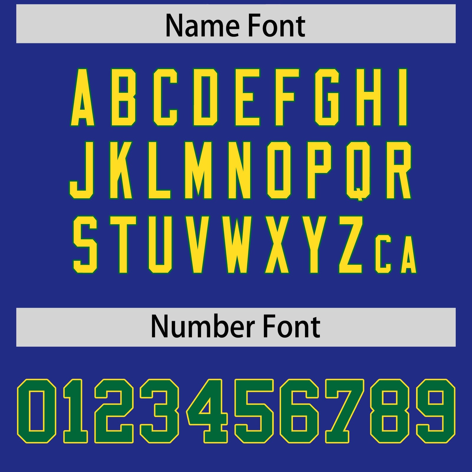 Custom Flag Football Jersey | Royal Kelly Green Color Block For Youth & Men | Add Name, Number & Logo | KXKSHOP