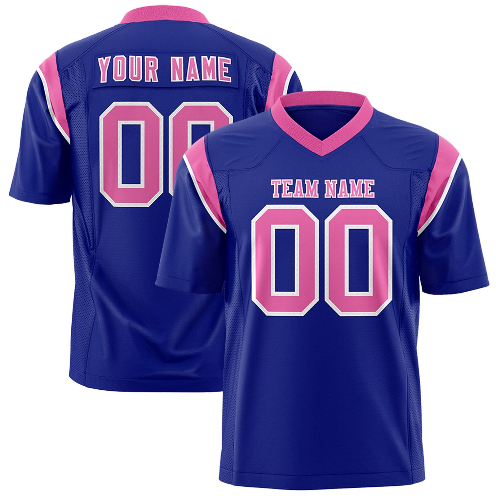 Custom Flag Football Jersey | Royal Pink Color Block For Youth & Men | Add Name, Number & Logo | KXKSHOP
