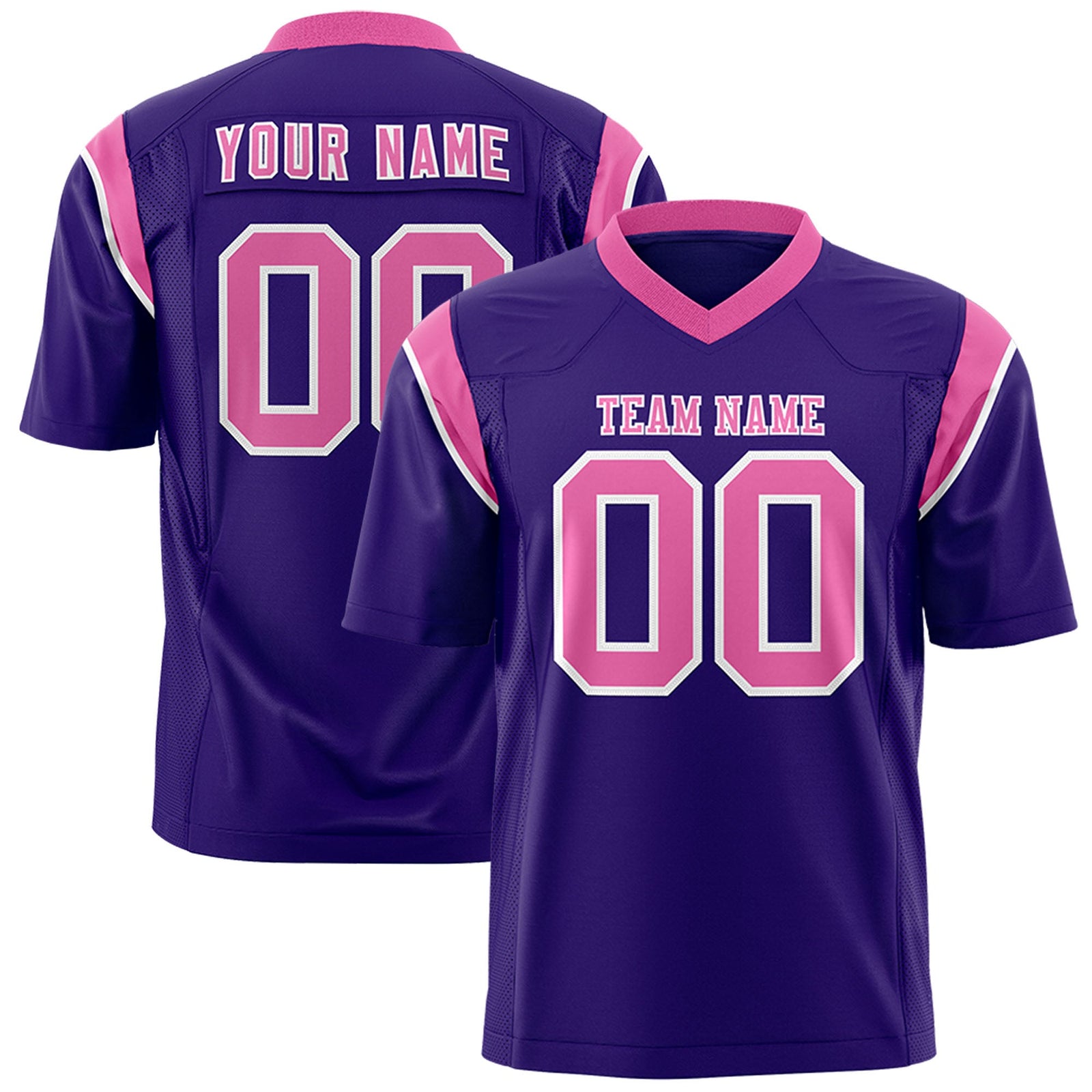 Custom Flag Football Jersey | Purple Pink Color Block For Youth & Men | Add Name, Number & Logo | KXKSHOP