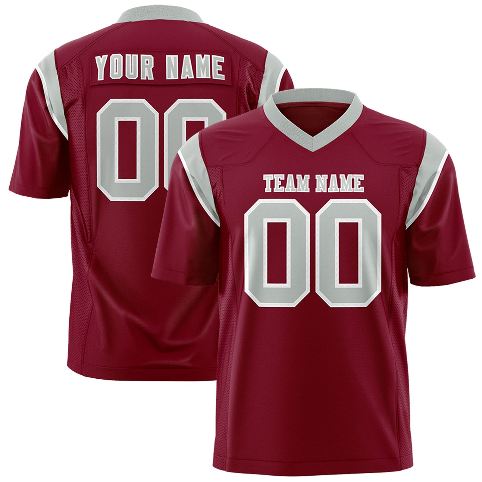 Custom Flag Football Jersey | Cardinal Gray Color Block For Youth & Men | Add Name, Number & Logo | KXKSHOP