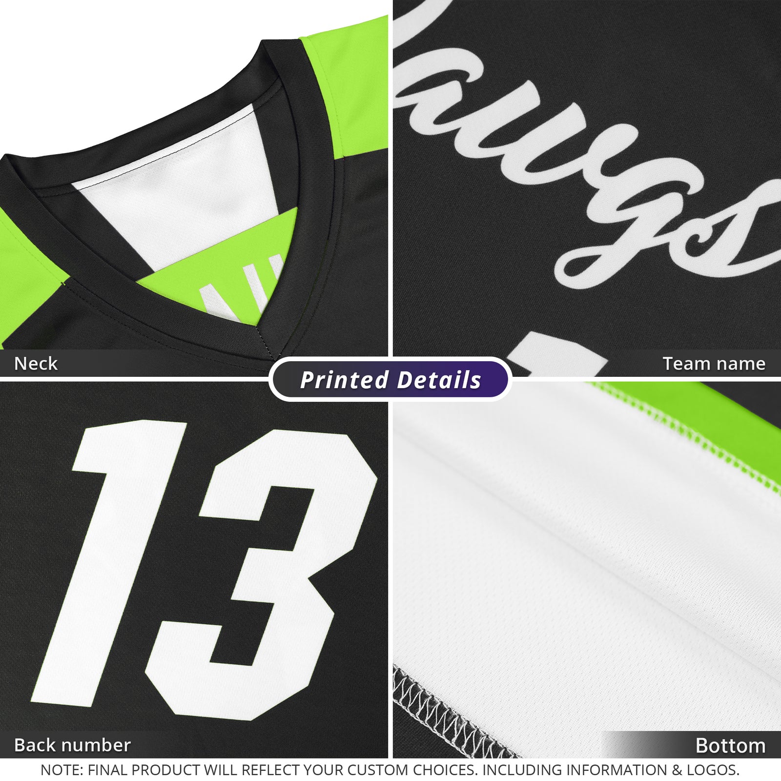 Custom Black Neon Green Reversible Double Side Tops Basketball Jersey