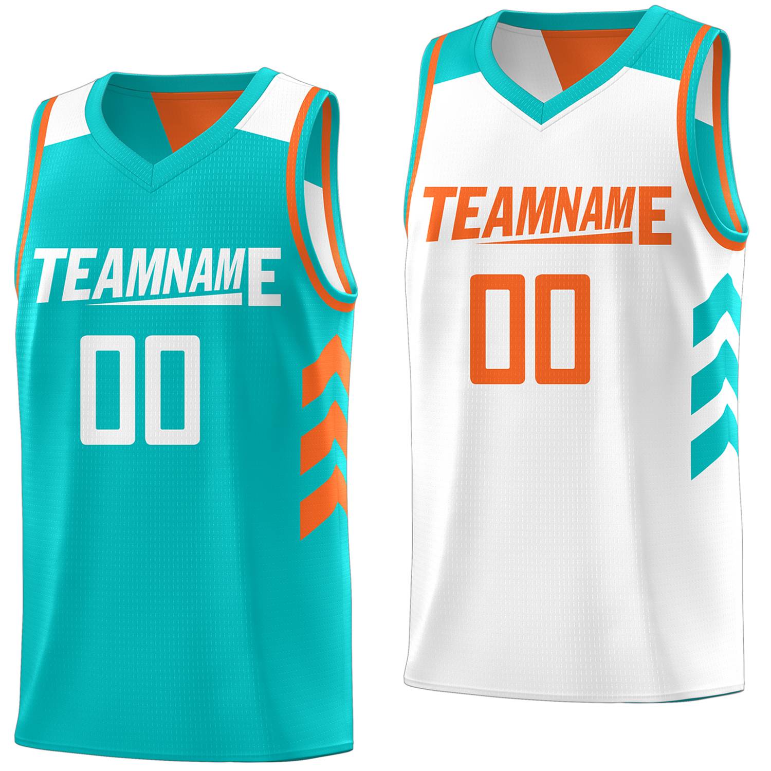 Custom Aqua White Reversible Double Side Tops Basketball Jersey