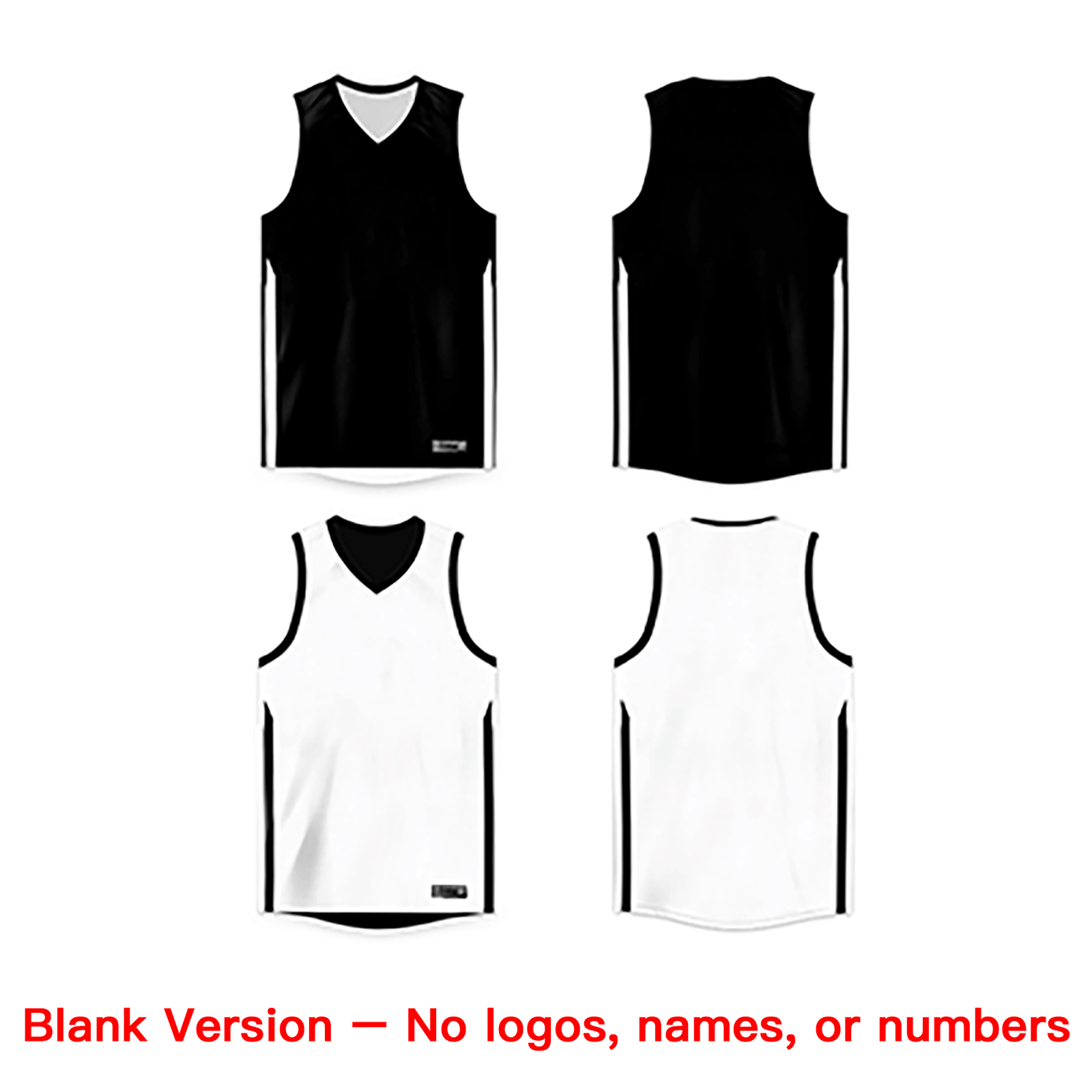 Custom Black White Double Side Tops Sports Basketball Jersey