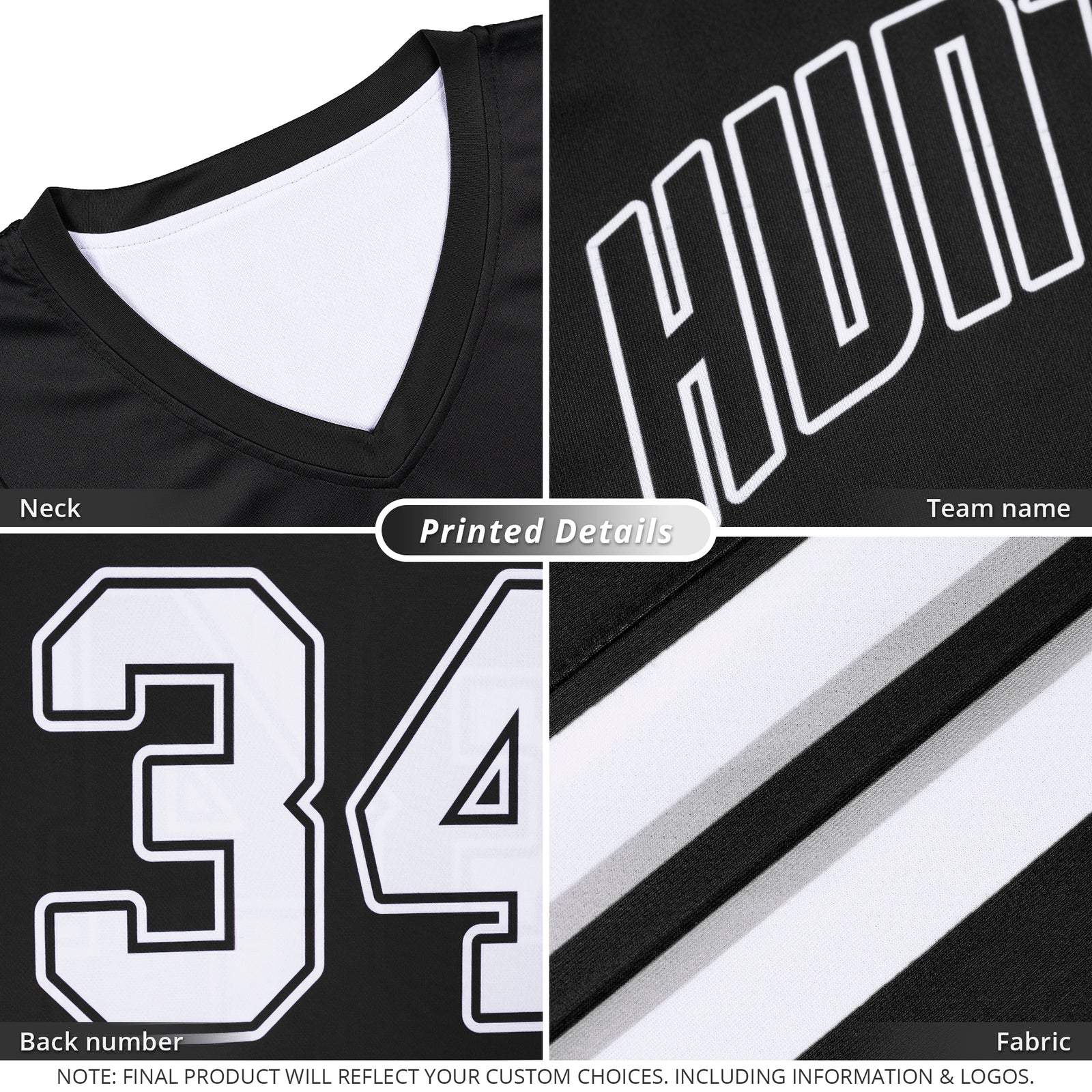 Custom Black White Double Side Tops Sports Basketball Jersey