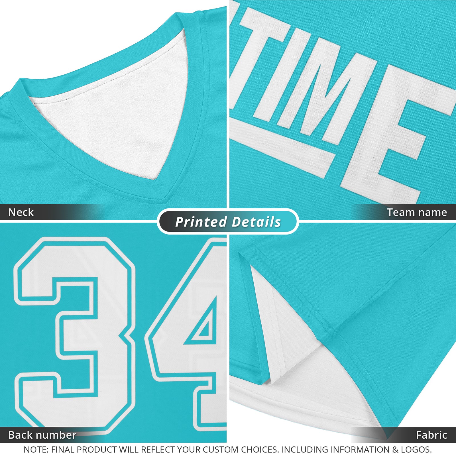 Custom Aqua White Double Side Tops Athletic Basketball Jersey