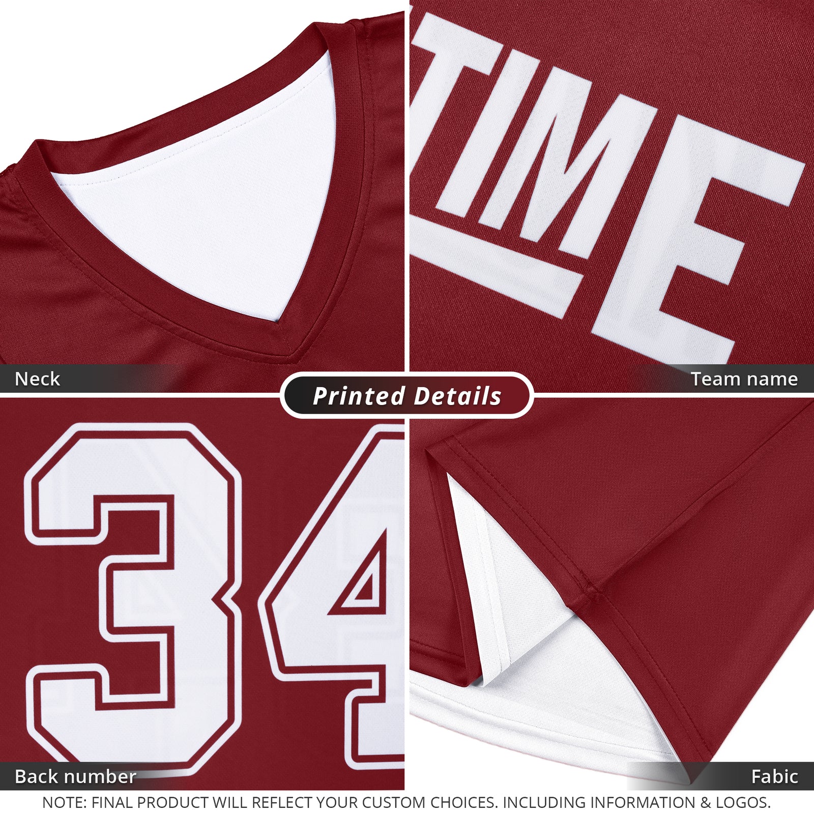 Custom Crimson White Double Side Tops Athletic Basketball Jersey