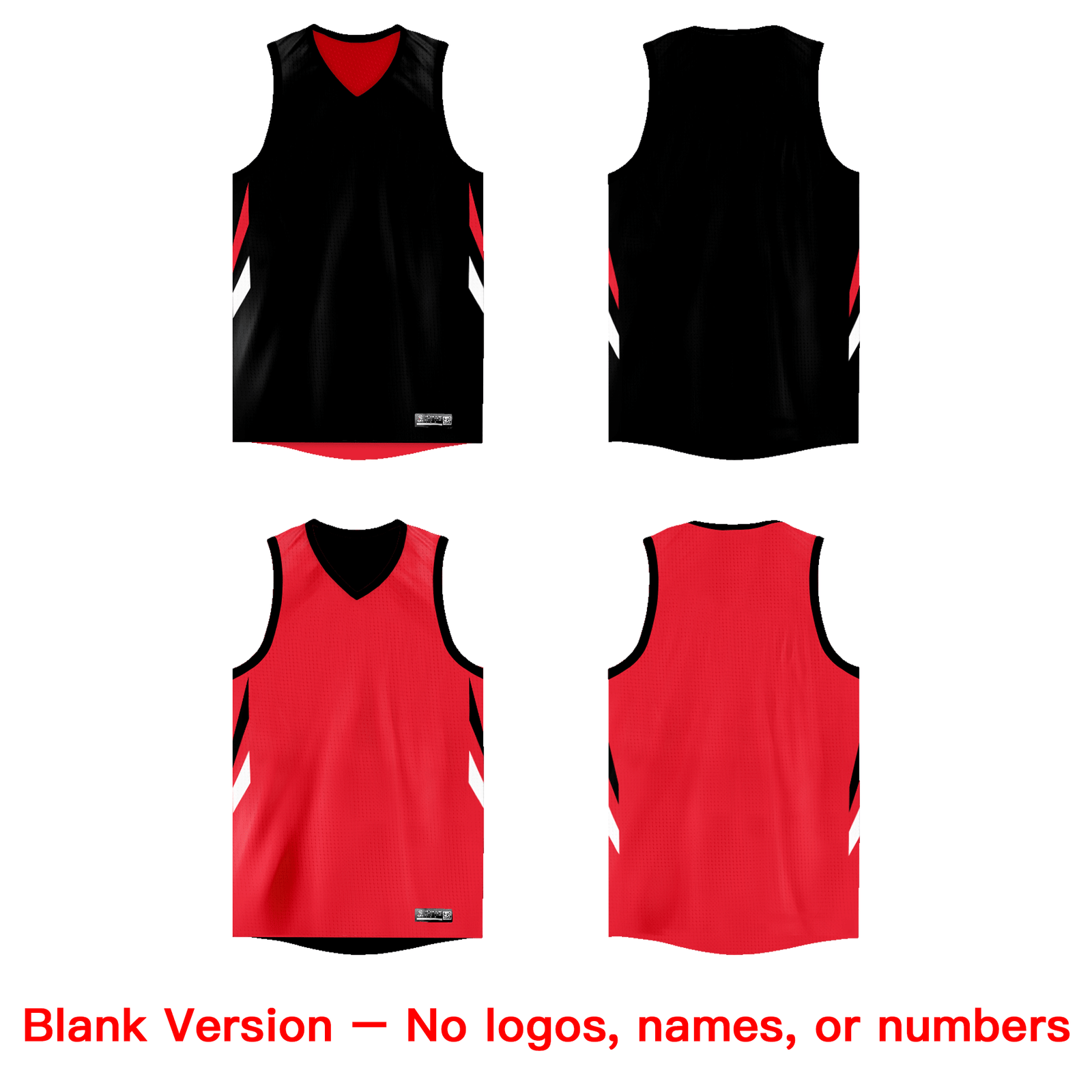 Custom Black Red Double Side Tops Athletic Basketball Jersey