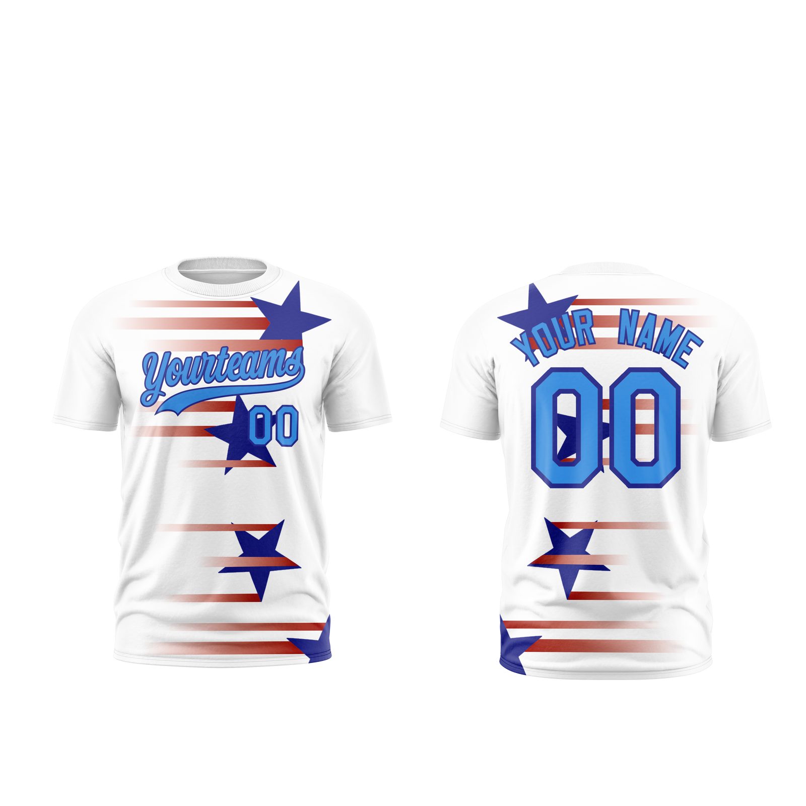 Custom Gradient Fashion Independence Day Quick Dry T-shirt