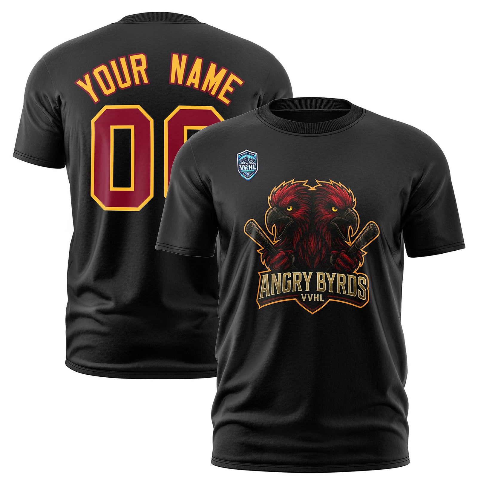 VVHL Black Crimson-Yellow S7-Angry-Byrds-2 T-Shirt
