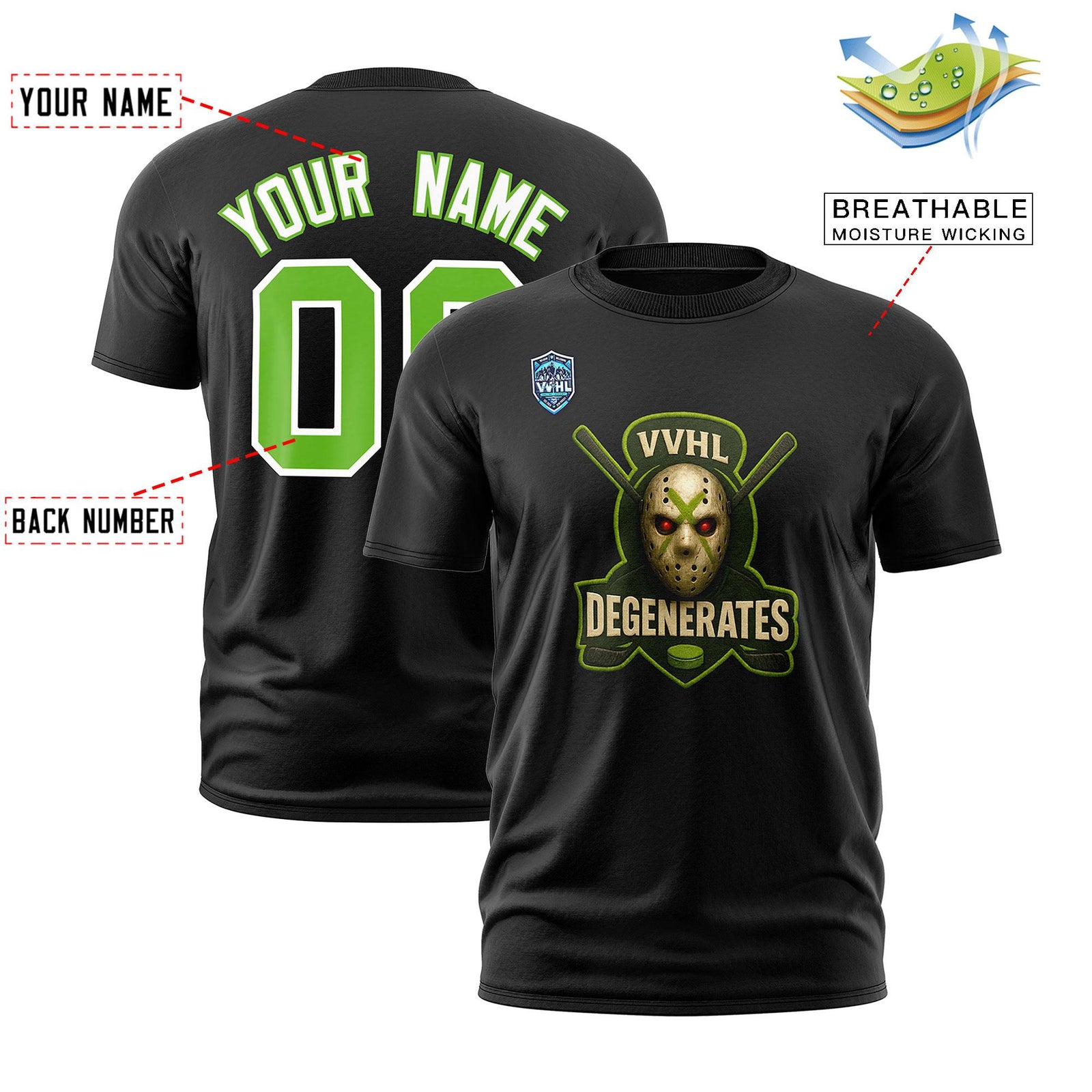 VVHL Black Green-Khaki S7-Degenerates-2 T-Shirt