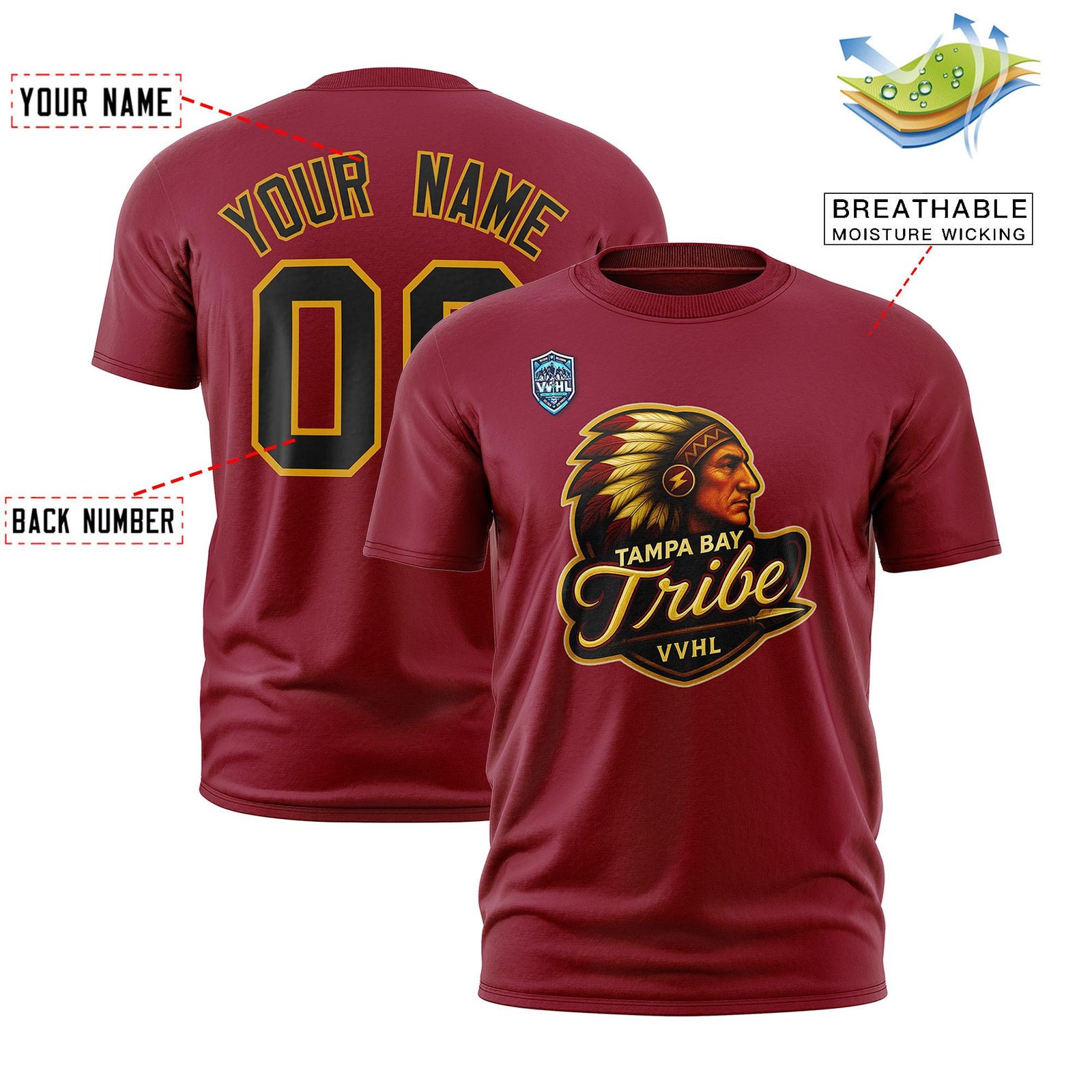 VVHL Crimson Black S7-Tampa-bay-tribe T-Shirt