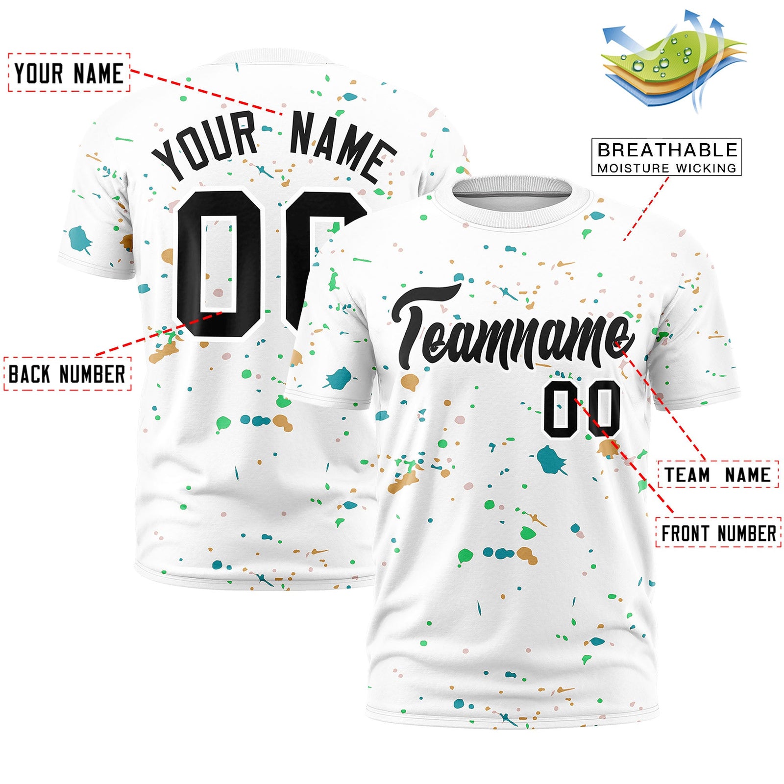 Custom White Black Spray Painting Graffiti Pattern Personalization T-shirt| KXKSHOP