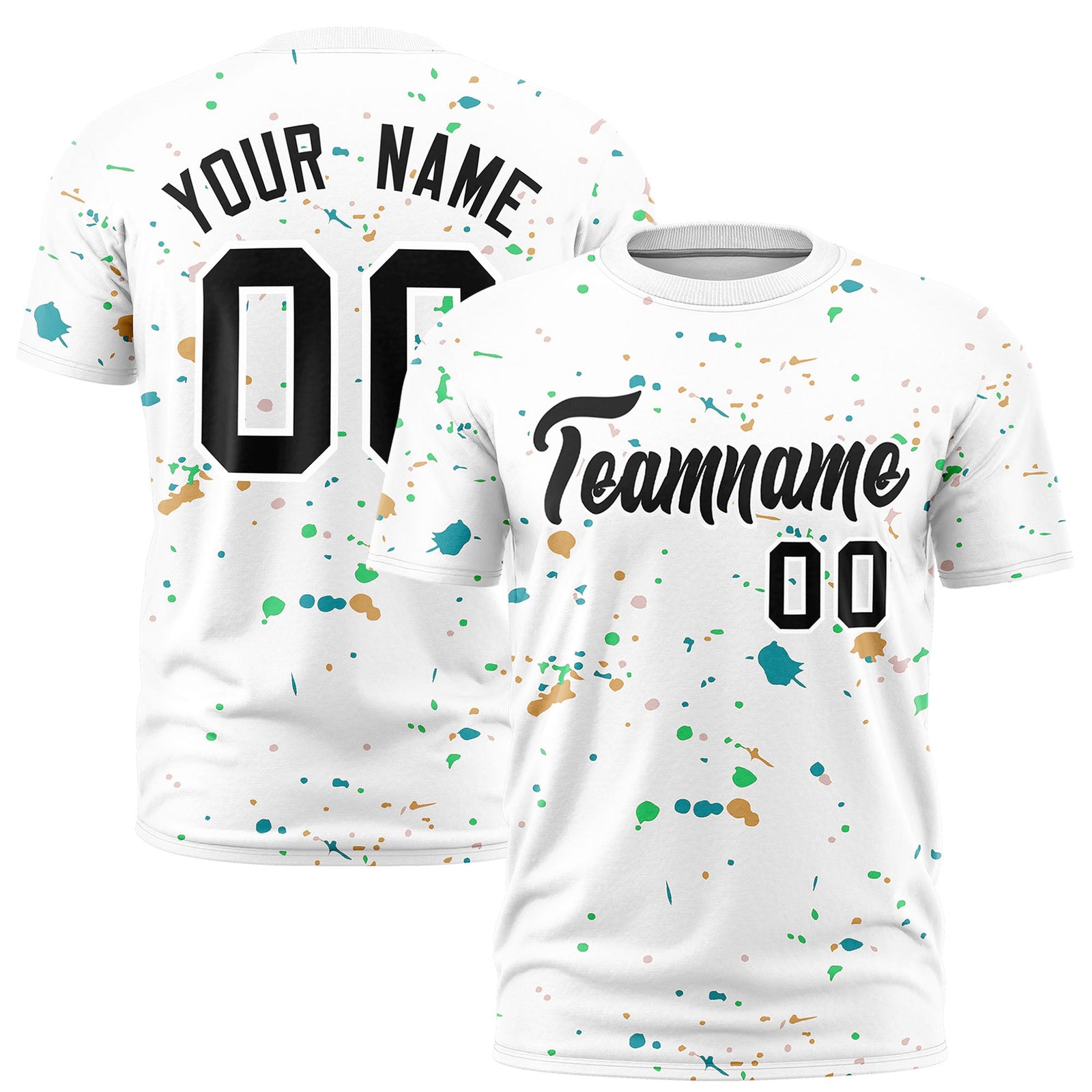 Custom White Black Spray Painting Graffiti Pattern Personalization T-shirt| KXKSHOP