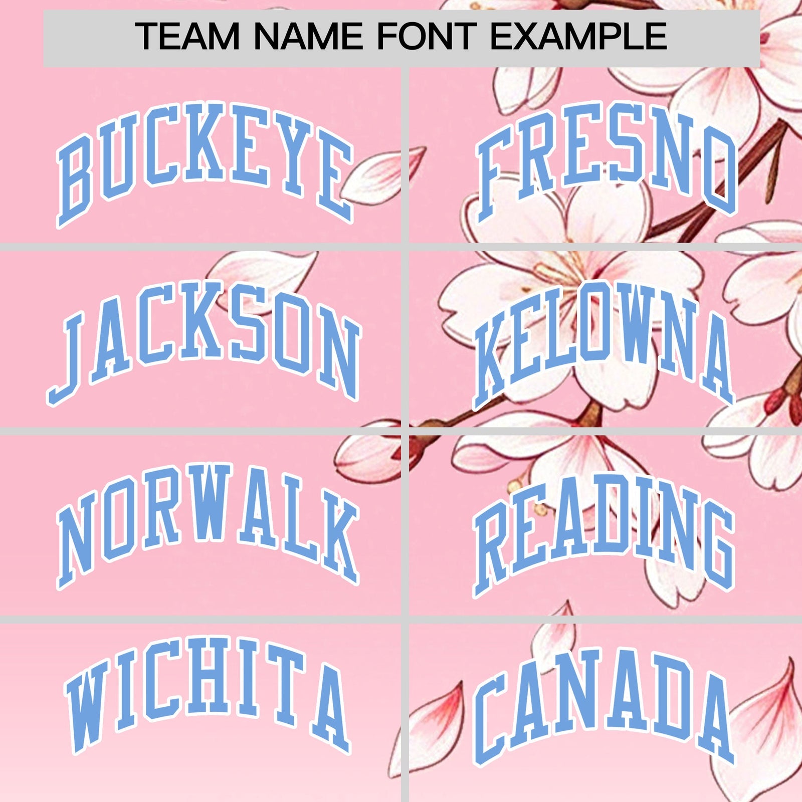 Custom Light Pink White Light Blue Cherry Blossoms Personalization Moisture-Wicking T-shirt| KXKSHOP