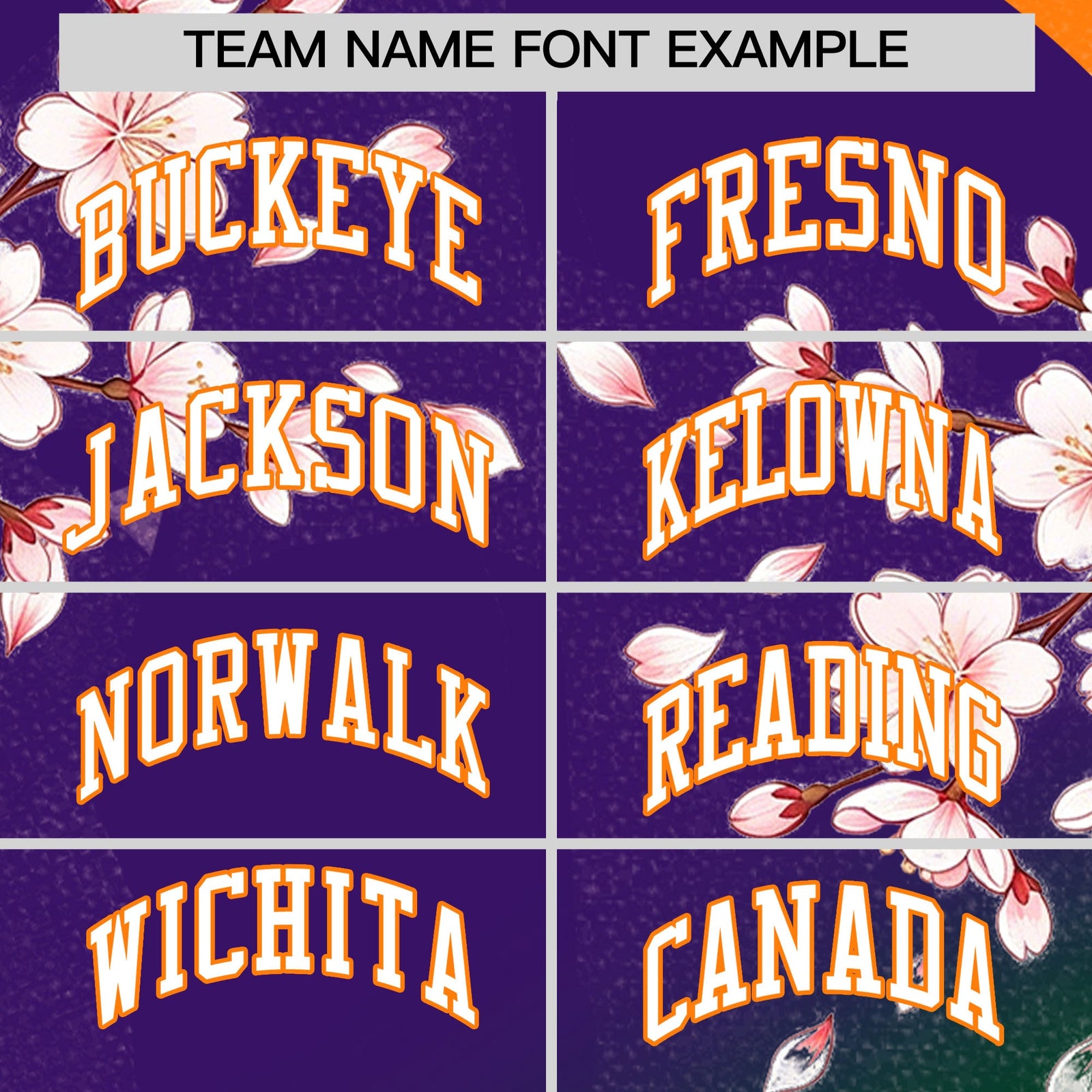 Custom Purple Dark Green Orange Cherry Blossoms Personalization Moisture-Wicking T-shirt| KXKSHOP