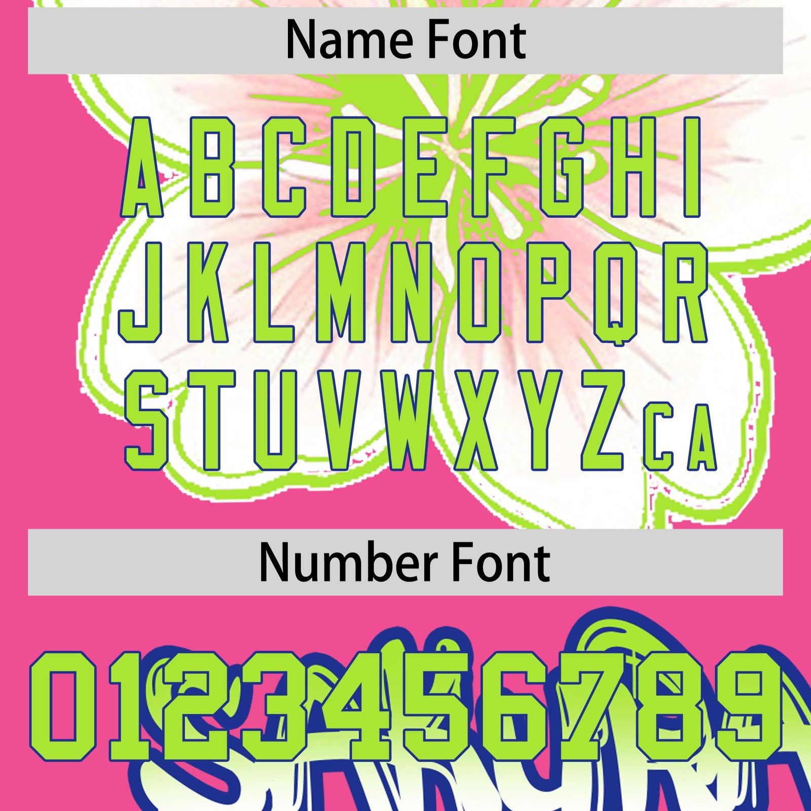 Custom Pink Neon Green Royal Blue Cherry Blossoms Personalization Moisture-Wicking T-shirt| KXKSHOP