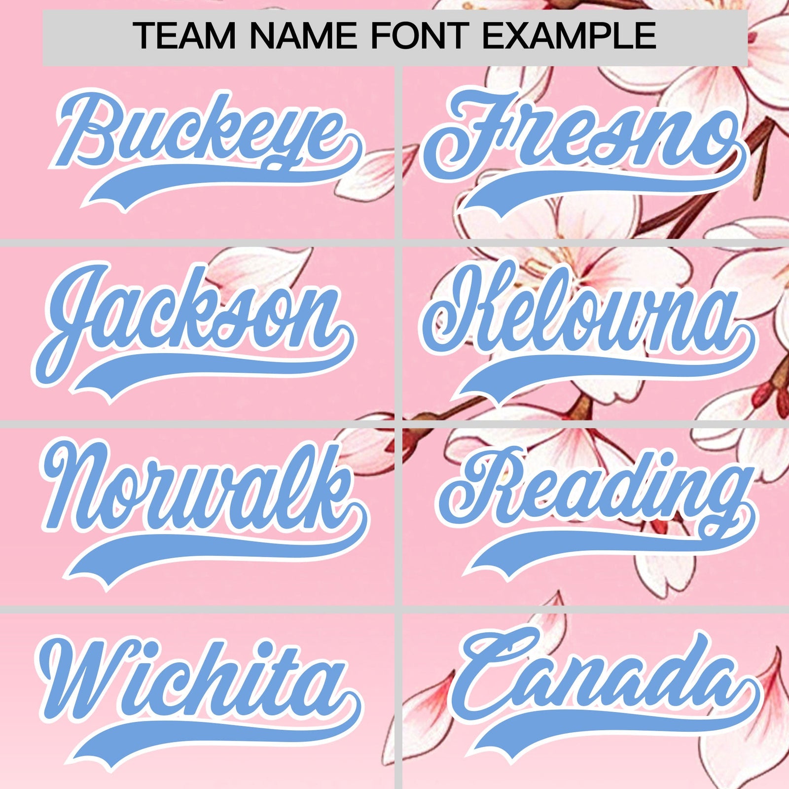 Custom Light Pink White Light Blue Cherry Blossoms Personalization Moisture-Wicking T-shirt| KXKSHOP