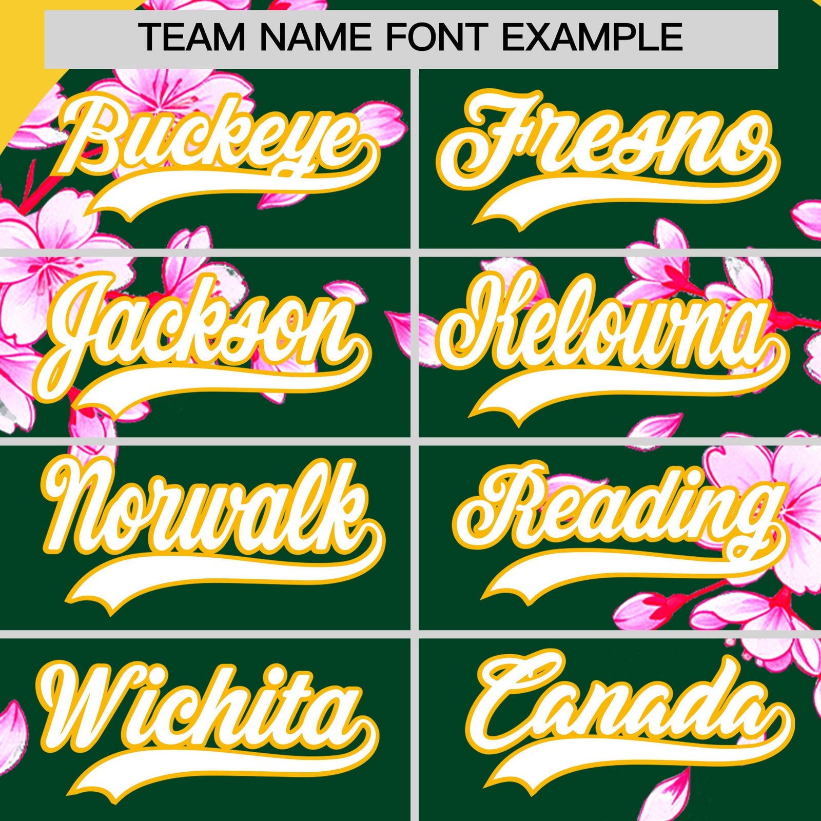 Custom Dark Green Gold White Cherry Blossoms Personalization Stretch Fabric T-shirt| KXKSHOP