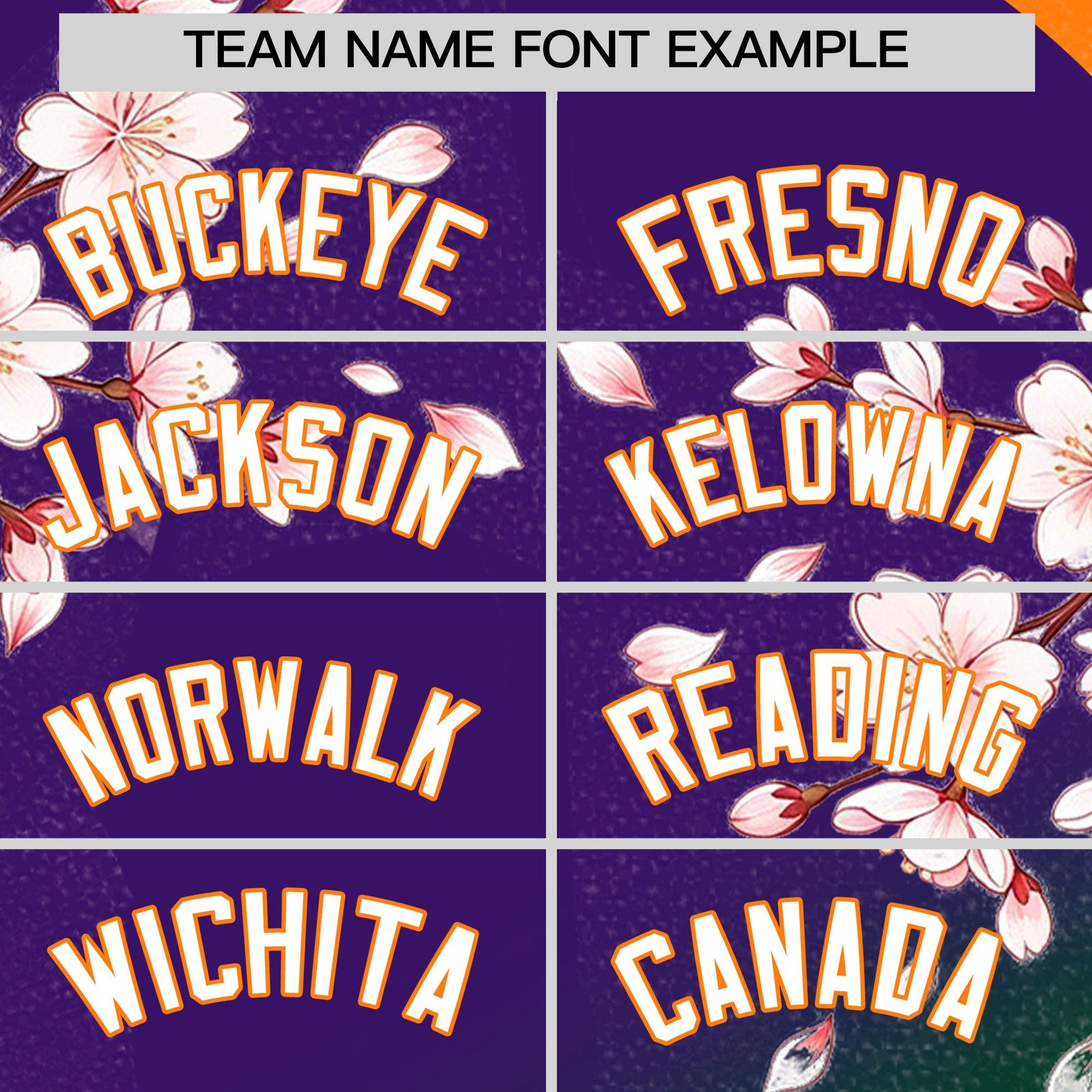Custom Purple Dark Green Orange Cherry Blossoms Personalization Moisture-Wicking T-shirt| KXKSHOP