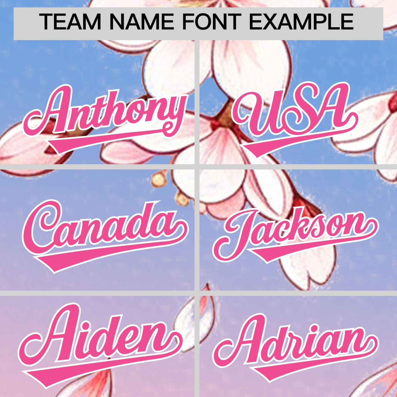 Custom Light Blue Light Pink Pink Cherry Blossoms Personalization Moisture-Wicking T-shirt| KXKSHOP