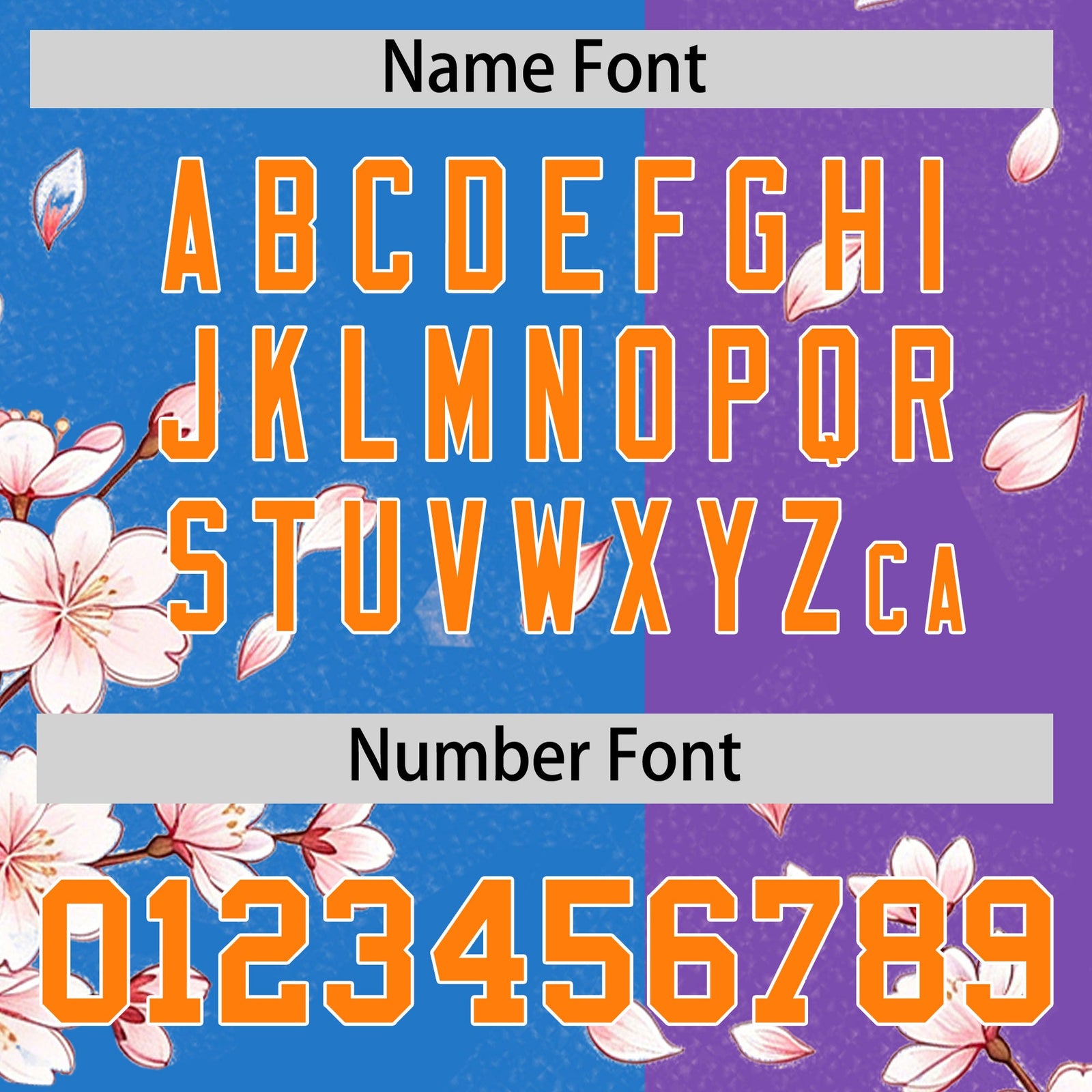Custom Light Blue Orange White Cherry Blossoms Personalization Stretch Fabric T-shirt| KXKSHOP