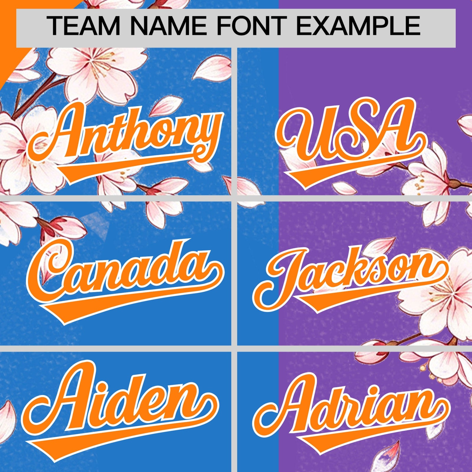 Custom Light Blue Orange White Cherry Blossoms Personalization Stretch Fabric T-shirt| KXKSHOP