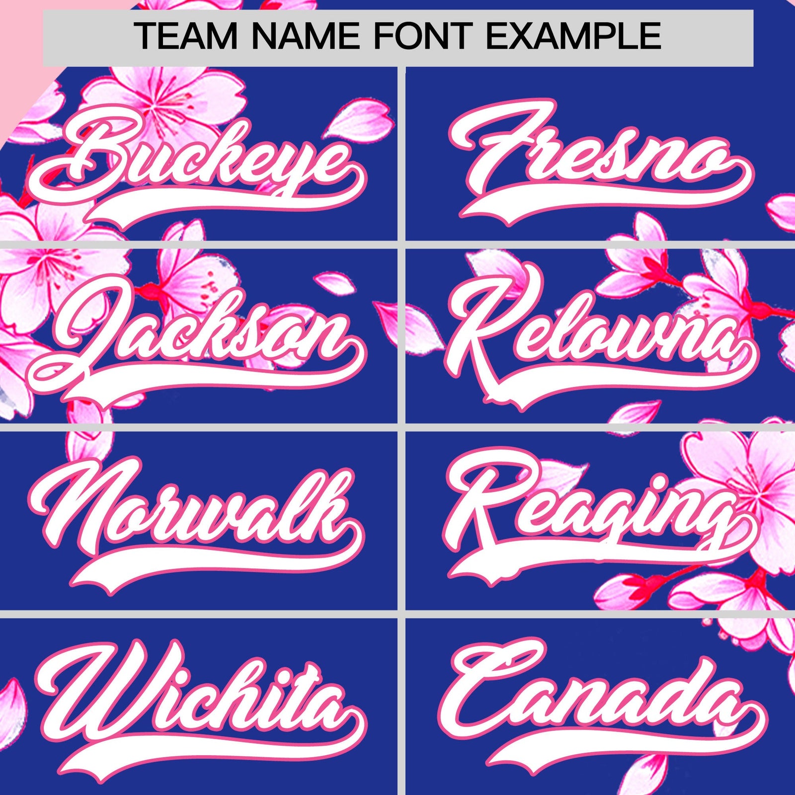 Custom Royal Blue Light Pink White Cherry Blossoms Personalization Moisture-Wicking T-shirt| KXKSHOP