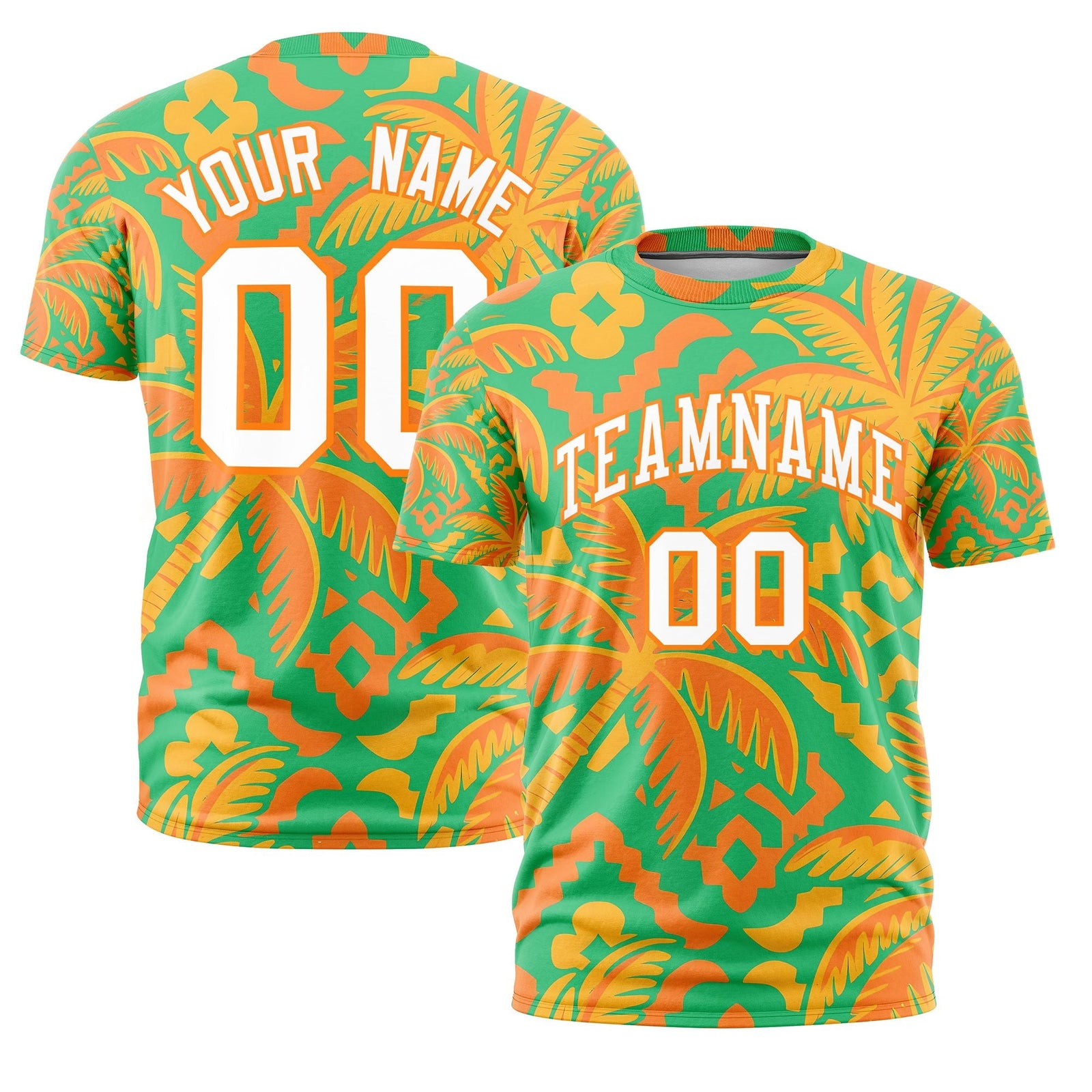 Custom White Orange Graffiti Pattern Hawaiian Style T-shirt| KXKSHOP