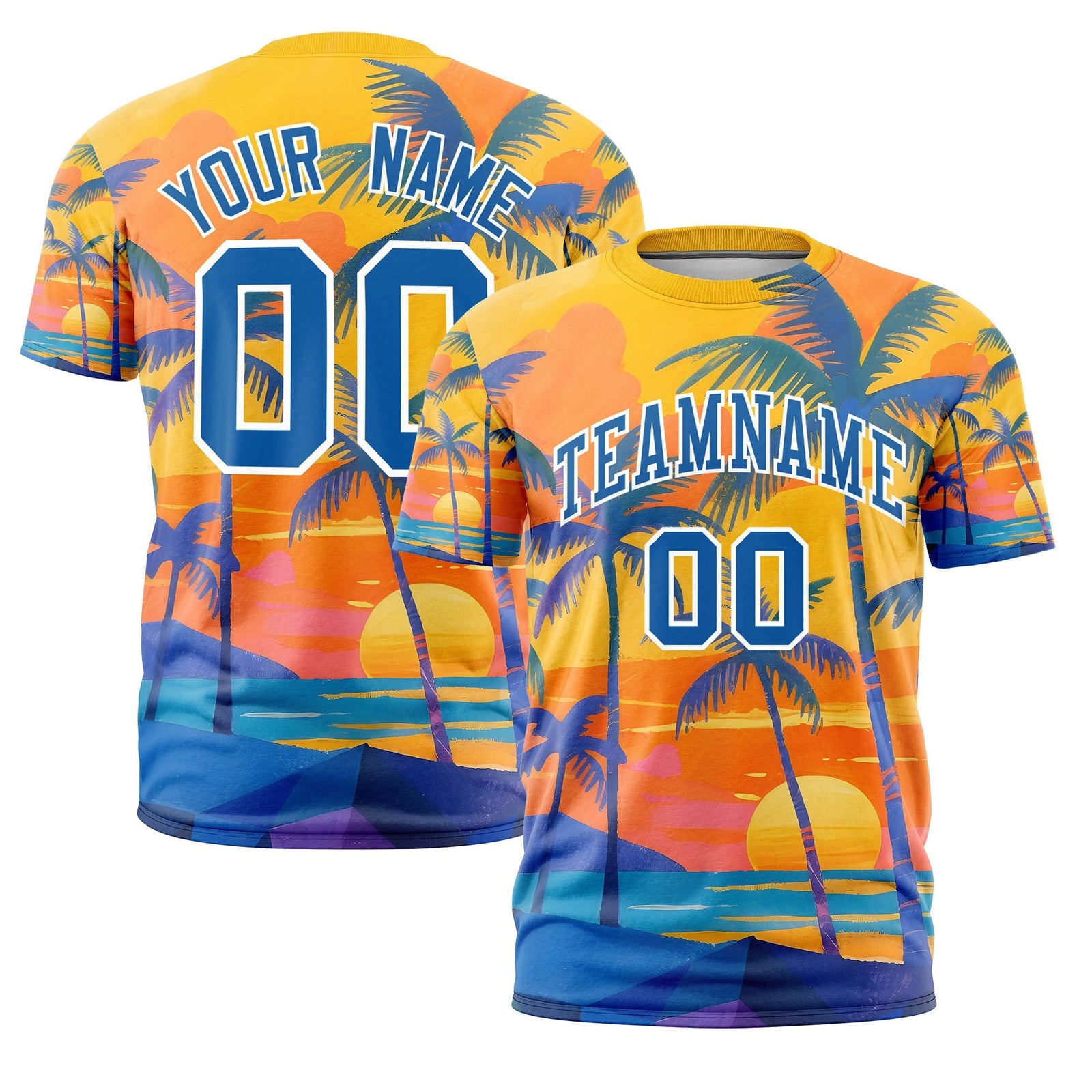 Custom Royal White Graffiti Pattern Hawaiian Style T-shirt| KXKSHOP