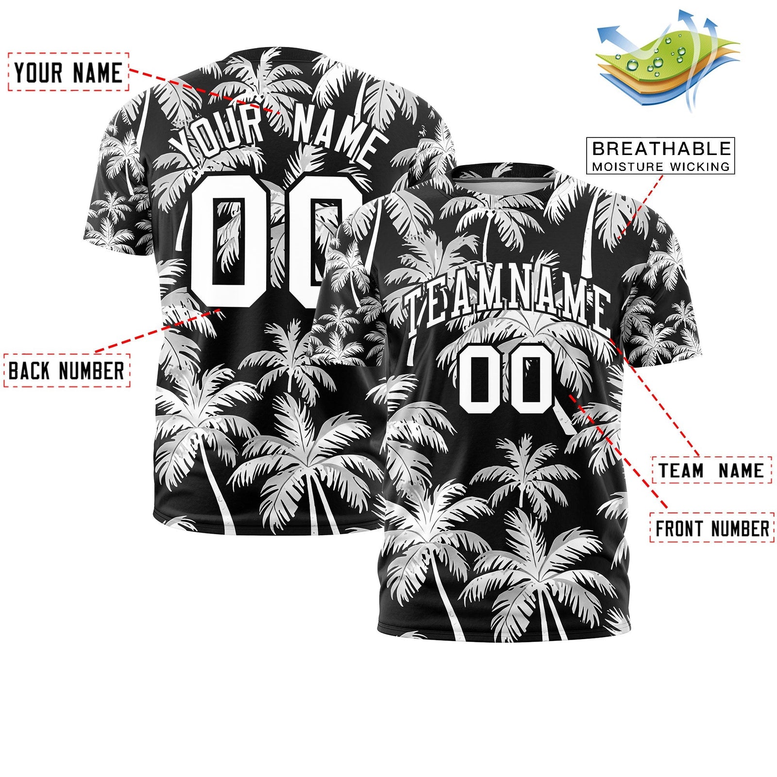 Custom White Black Graffiti Pattern Hawaiian Style T-shirt| KXKSHOP
