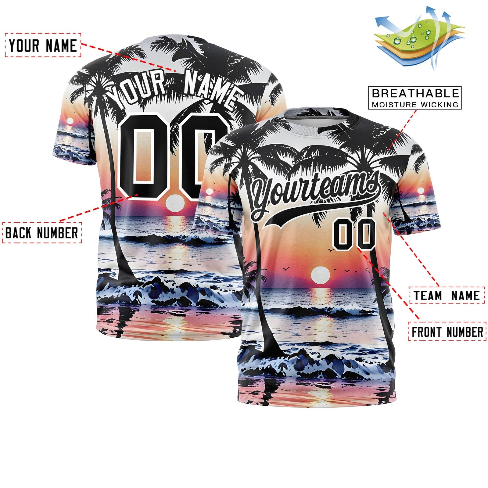 Custom Black White Graffiti Pattern Hawaiian Style T-shirt| KXKSHOP