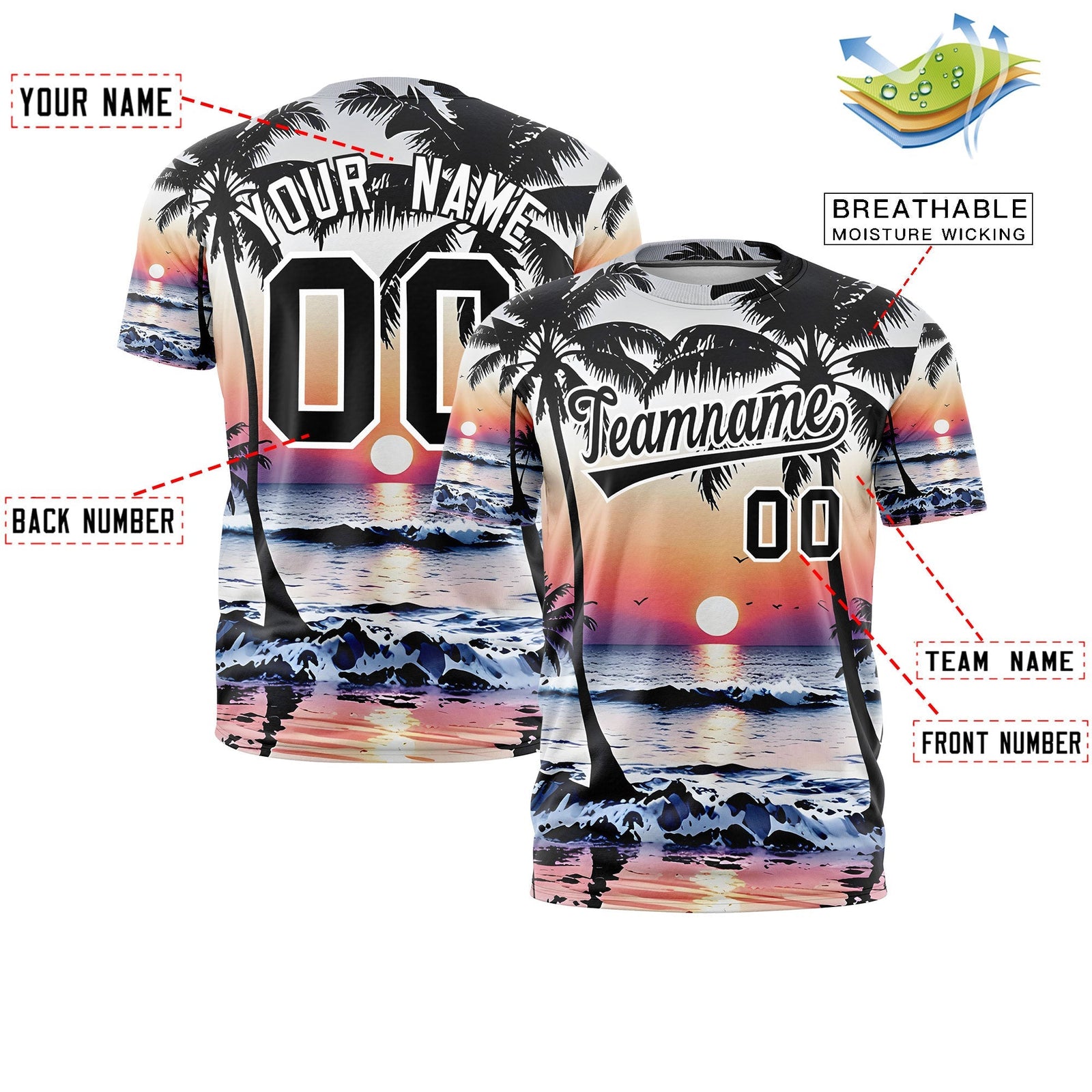 Custom Black White Graffiti Pattern Hawaiian Style T-shirt| KXKSHOP