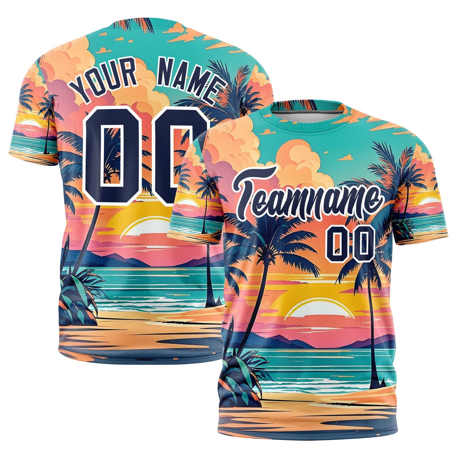 Custom Navy White Graffiti Pattern Hawaiian Style T-shirt| KXKSHOP