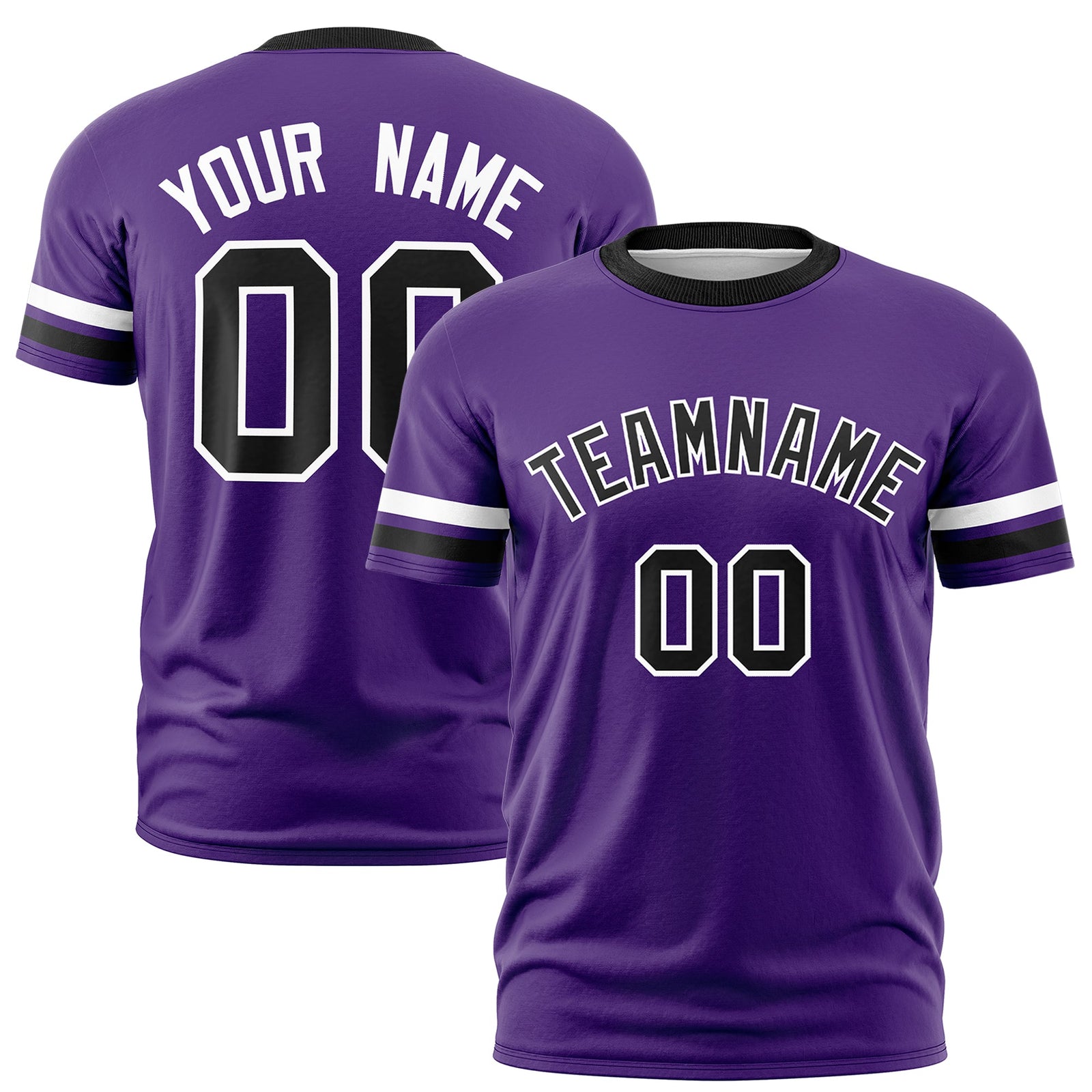 Custom Purple Black Classic Style Stripe Fashion T-shirt| KXKSHOP