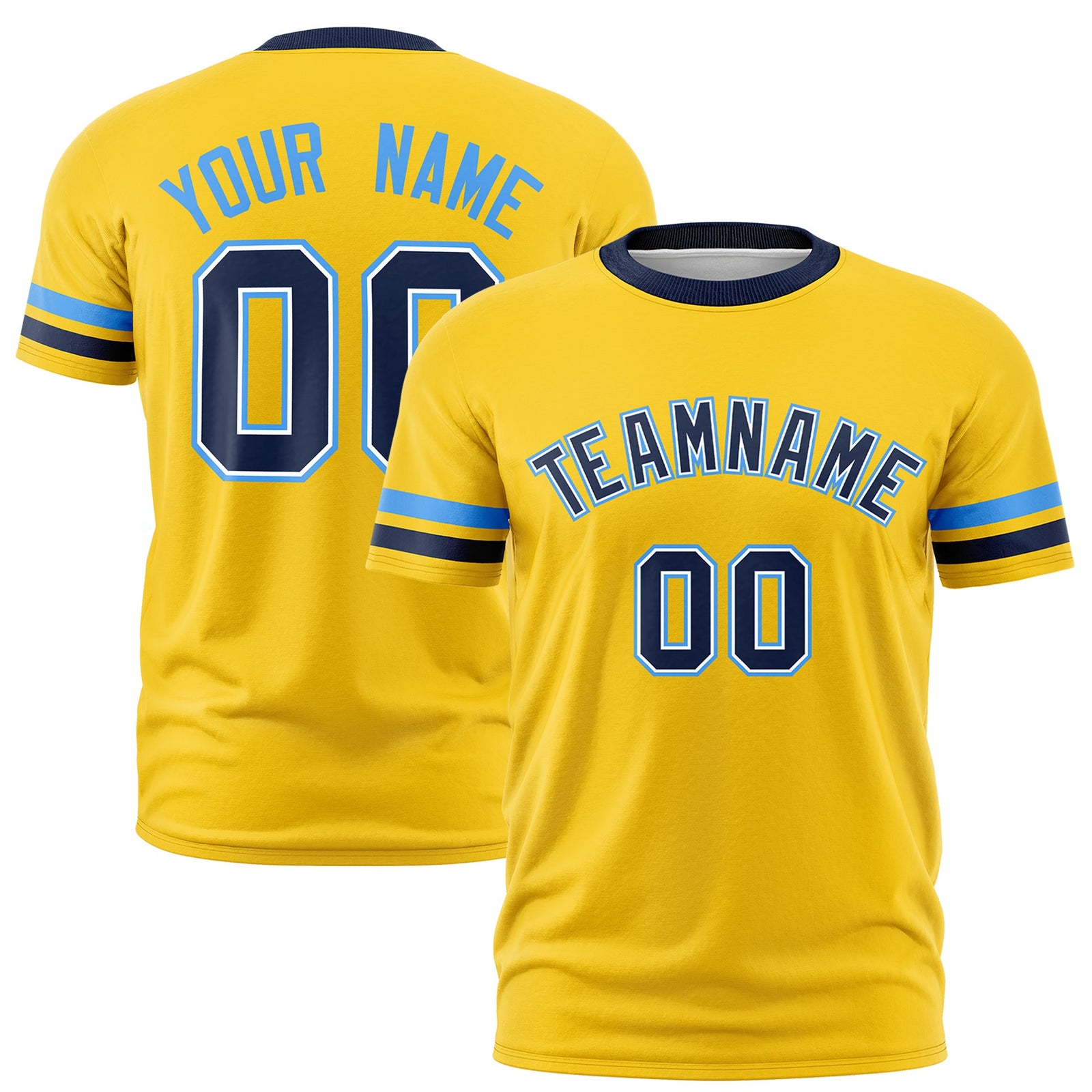 Custom Gold Navy Classic Style Stripe Fashion T-shirt| KXKSHOP