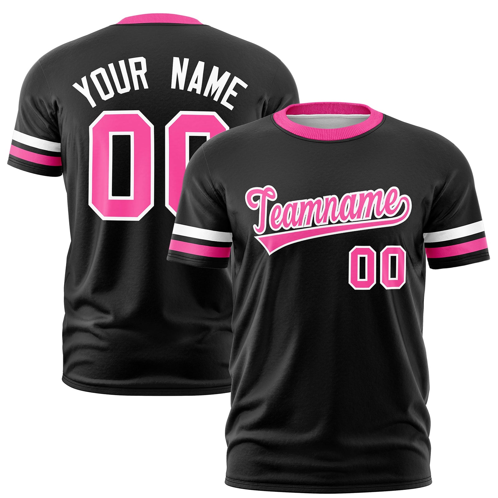 Custom Black Pink Classic Style Stripe Fashion T-shirt| KXKSHOP