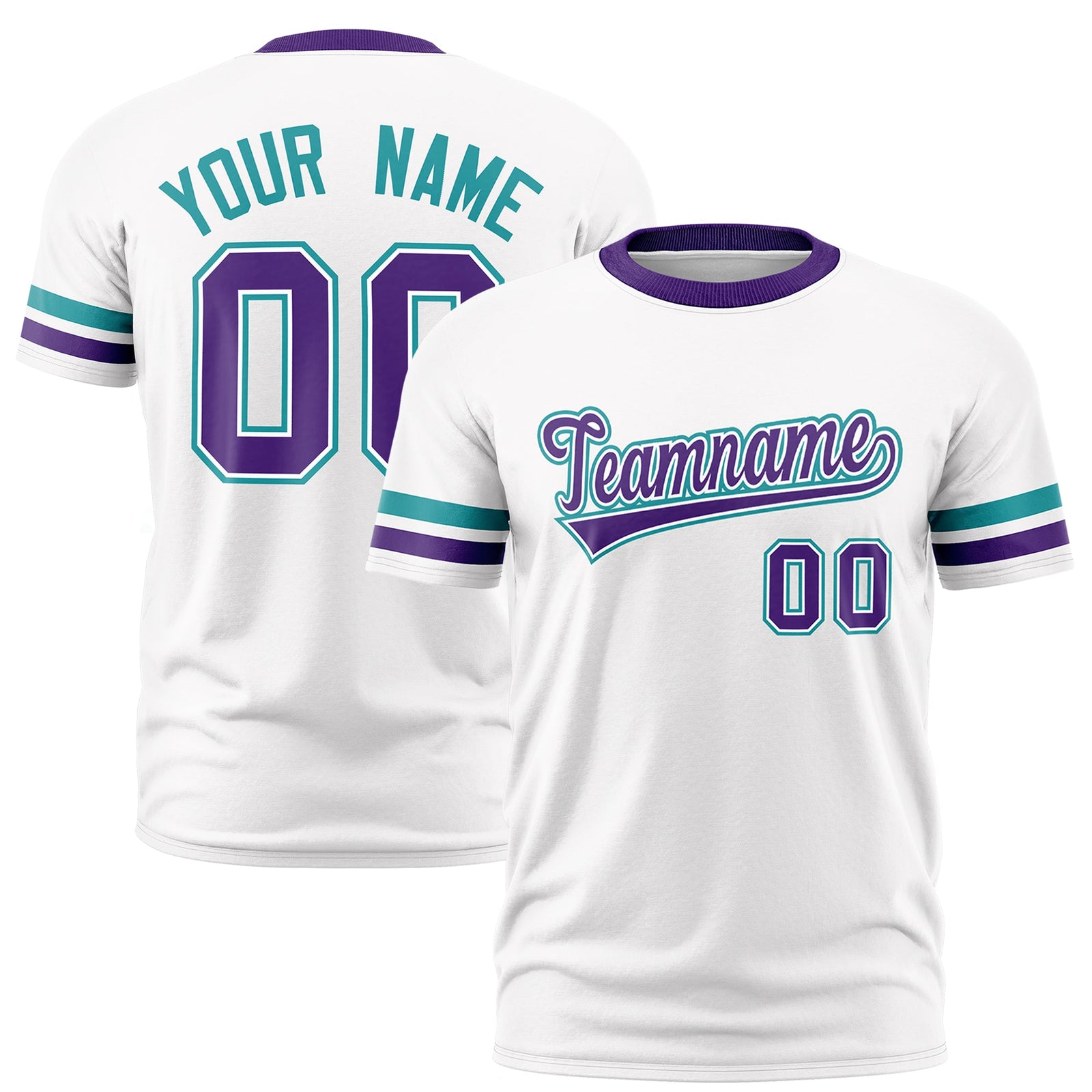Custom White Purple Classic Style Stripe Fashion T-shirt| KXKSHOP