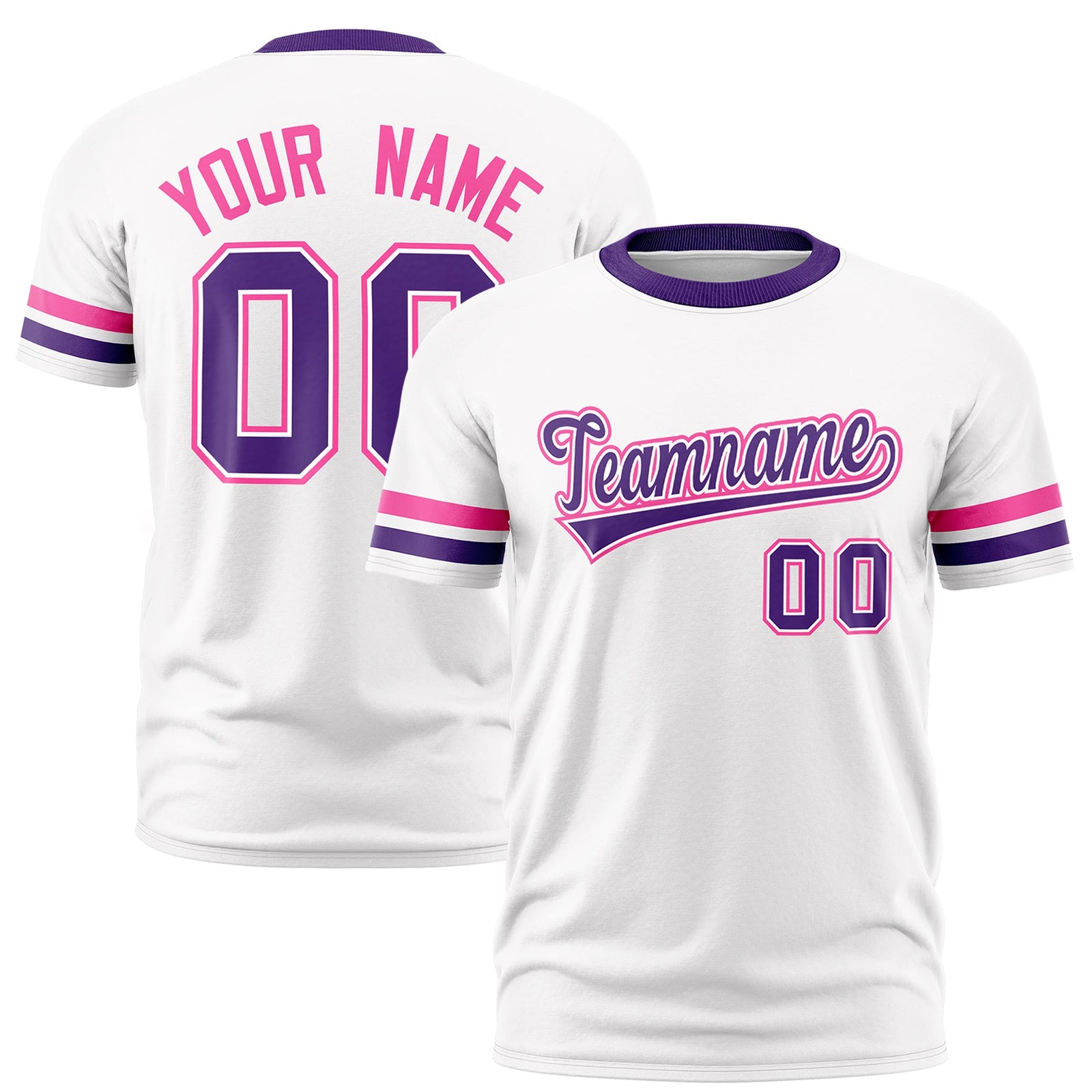 Custom White Purple Classic Style Stripe Fashion T-shirt| KXKSHOP