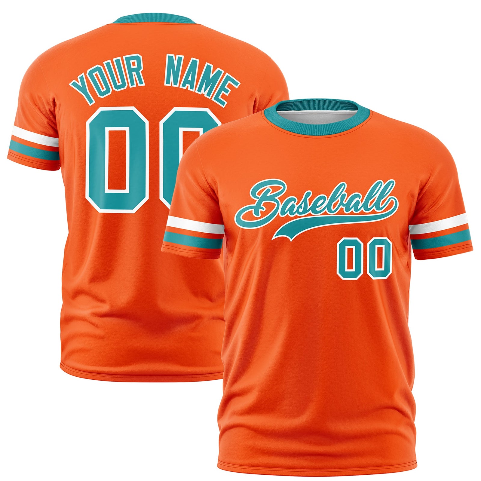 Custom Orange Aqua Classic Style Stripe Fashion T-shirt| KXKSHOP