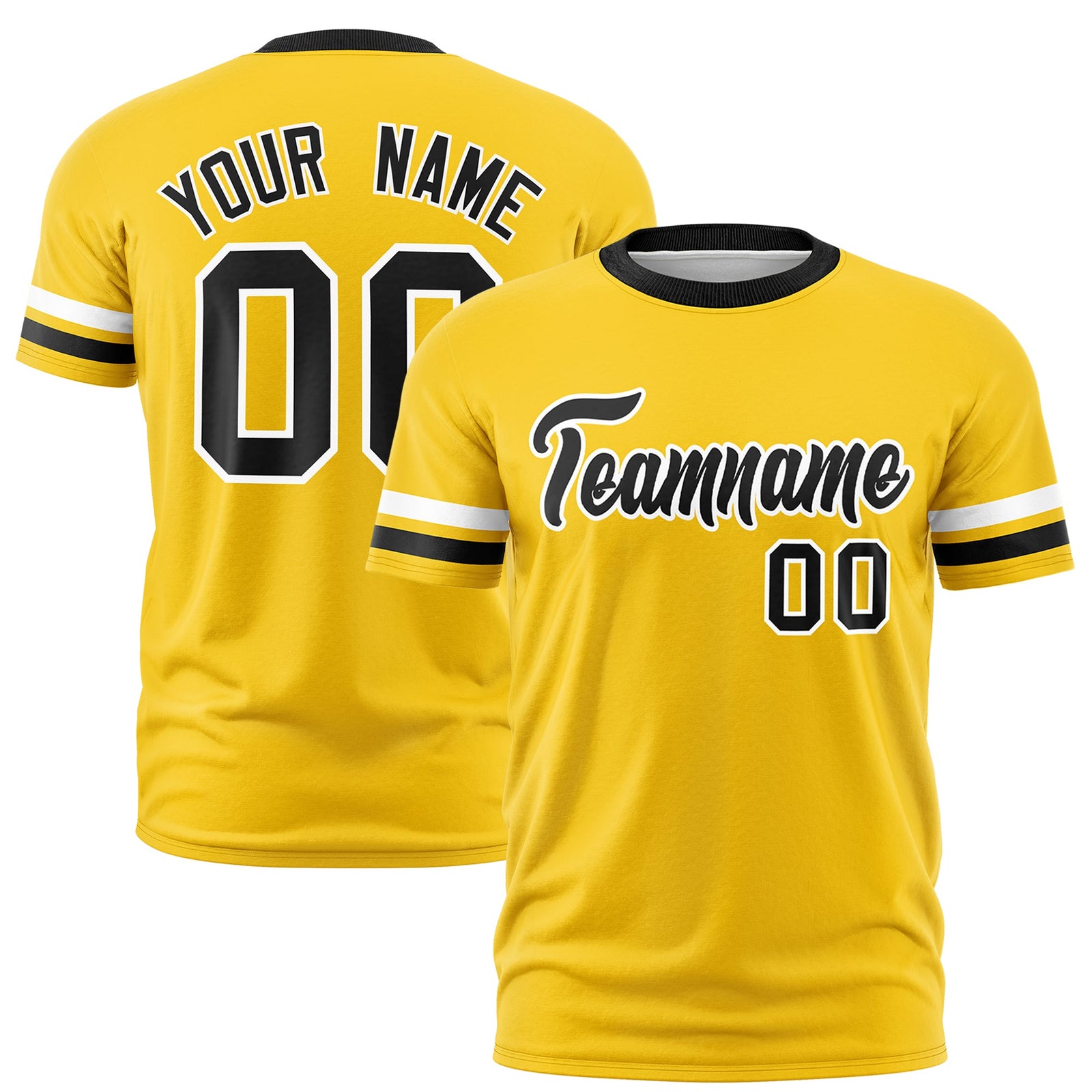 Custom Gold Black Classic Style Stripe Fashion T-shirt| KXKSHOP